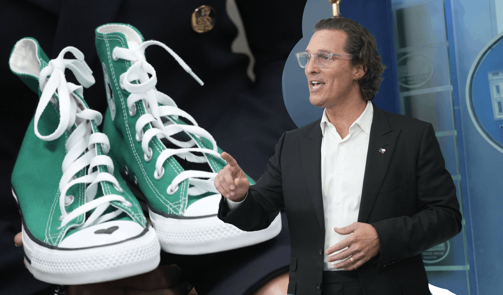 McConaughey havde medbragt flere effekter, der skulle vise omfanget af det skrækkelige skoleskyderi