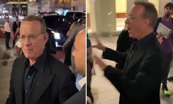 Tom Hanks kom helt op i det røde felt forleden.