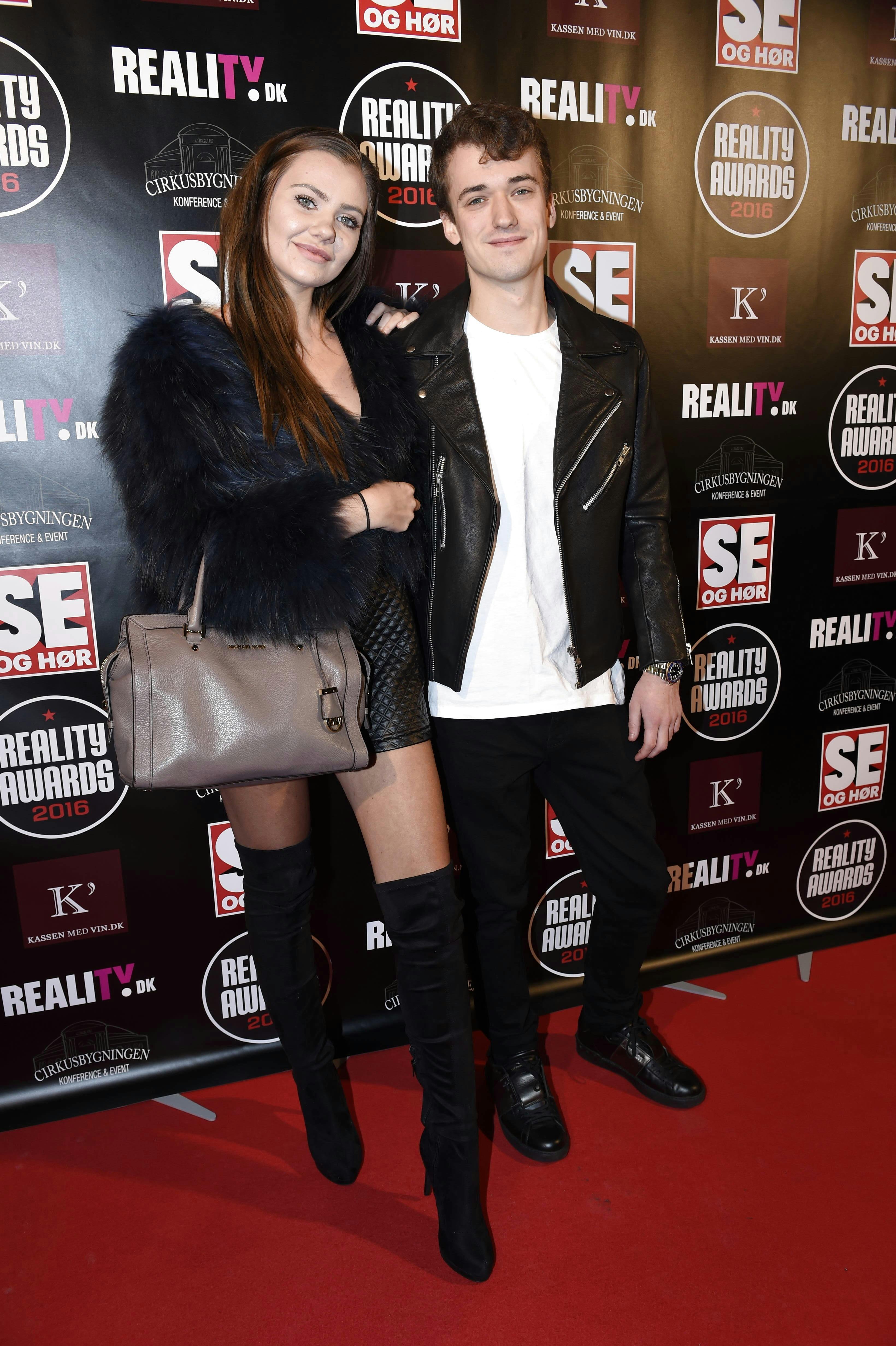 MrCrainer - alias Benjamin Vestergaard - med sin daværende kæreste Fie Laursen ved Reality Awards i 2016.