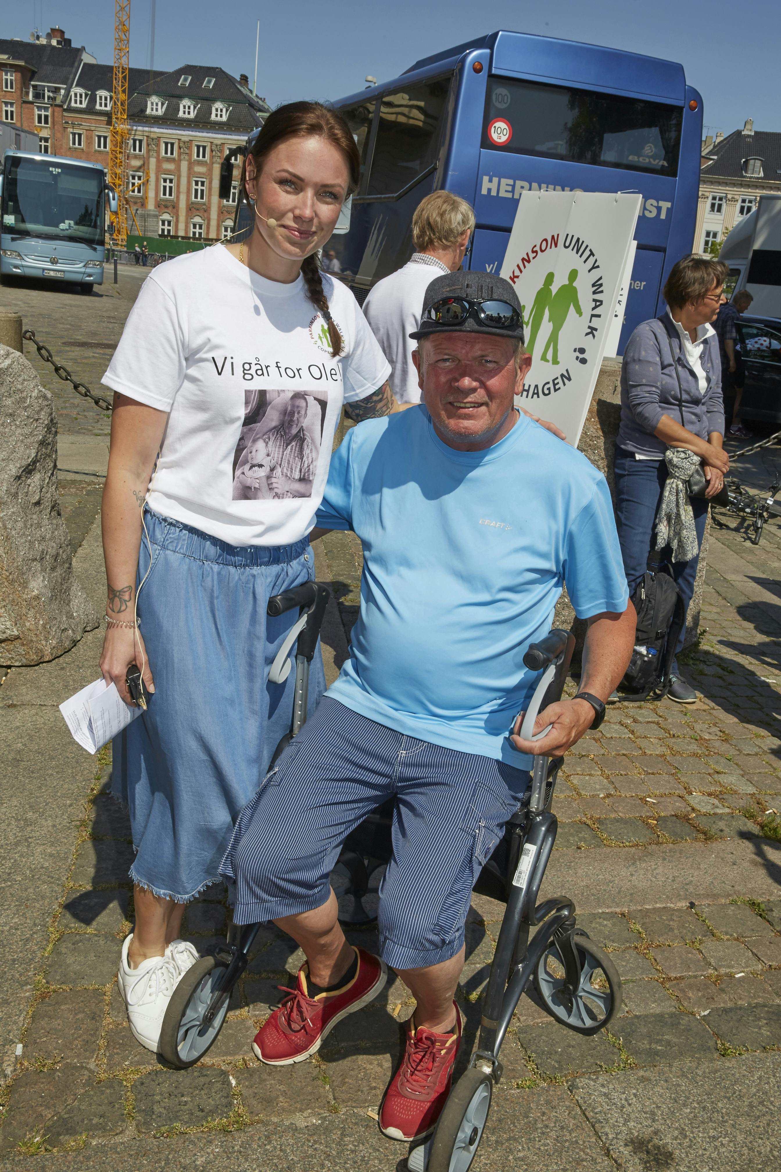 Lisbeth Østergaard med far Ole i 2016.