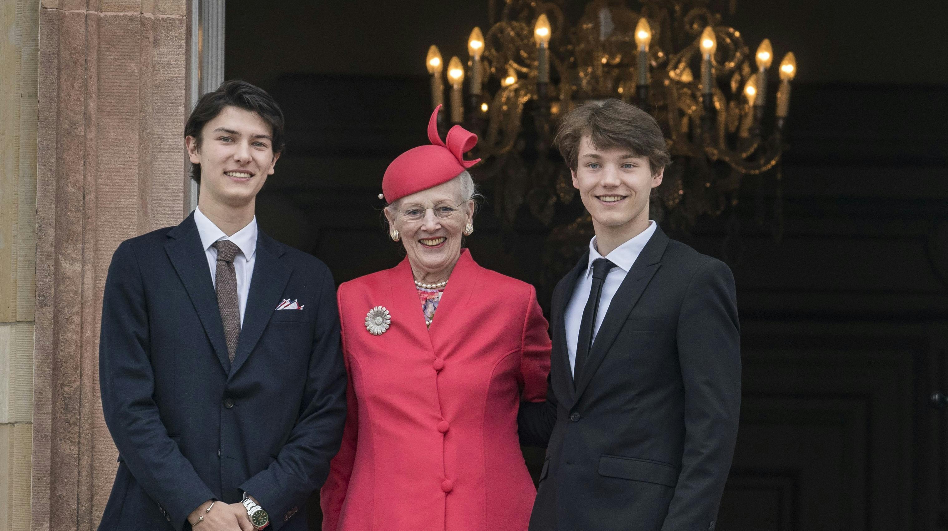Prins Nikolai, dronning Margrethe og prins Felix