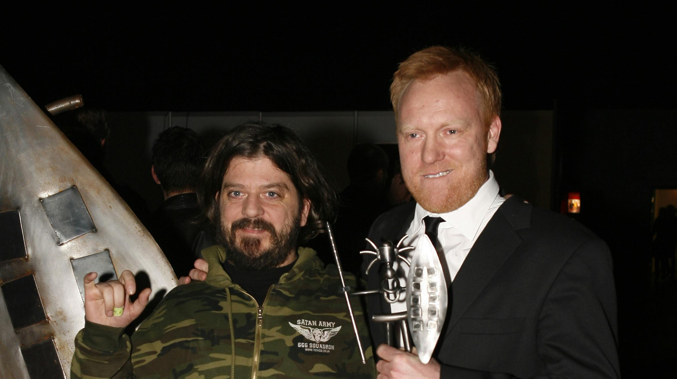 Anders Lund Madsen og Anders Breinholt i 2008, hvor de netop har vundet en Zulu Award for Årets radioudsendelse.