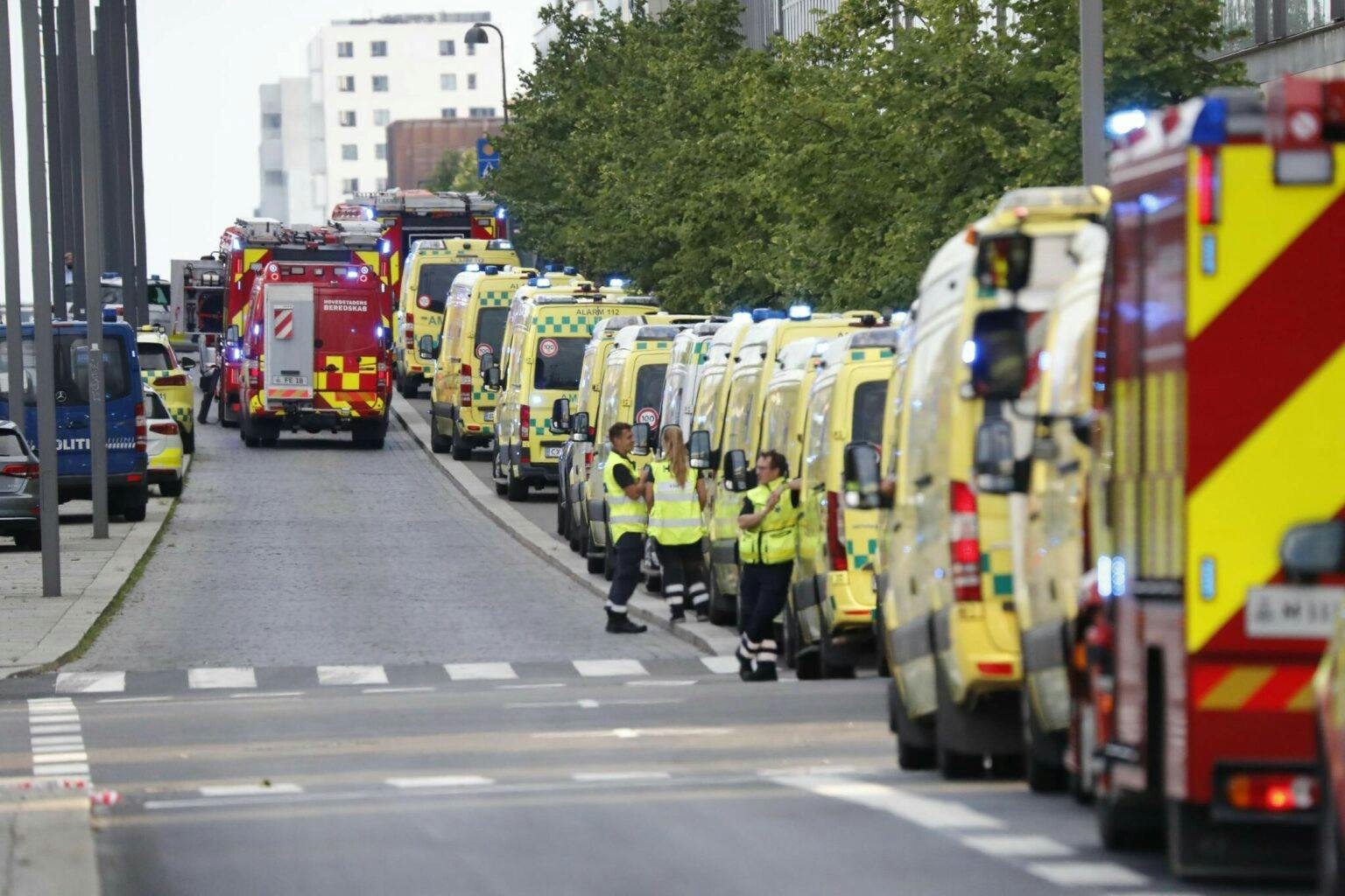 Over 30 ambulancer blev hurtigt sendt til Field's, da skyderierne skabte kaos i storcenteret. Den formodede gerningsmand blev efter 13 minutter anholdt uden for Field's
