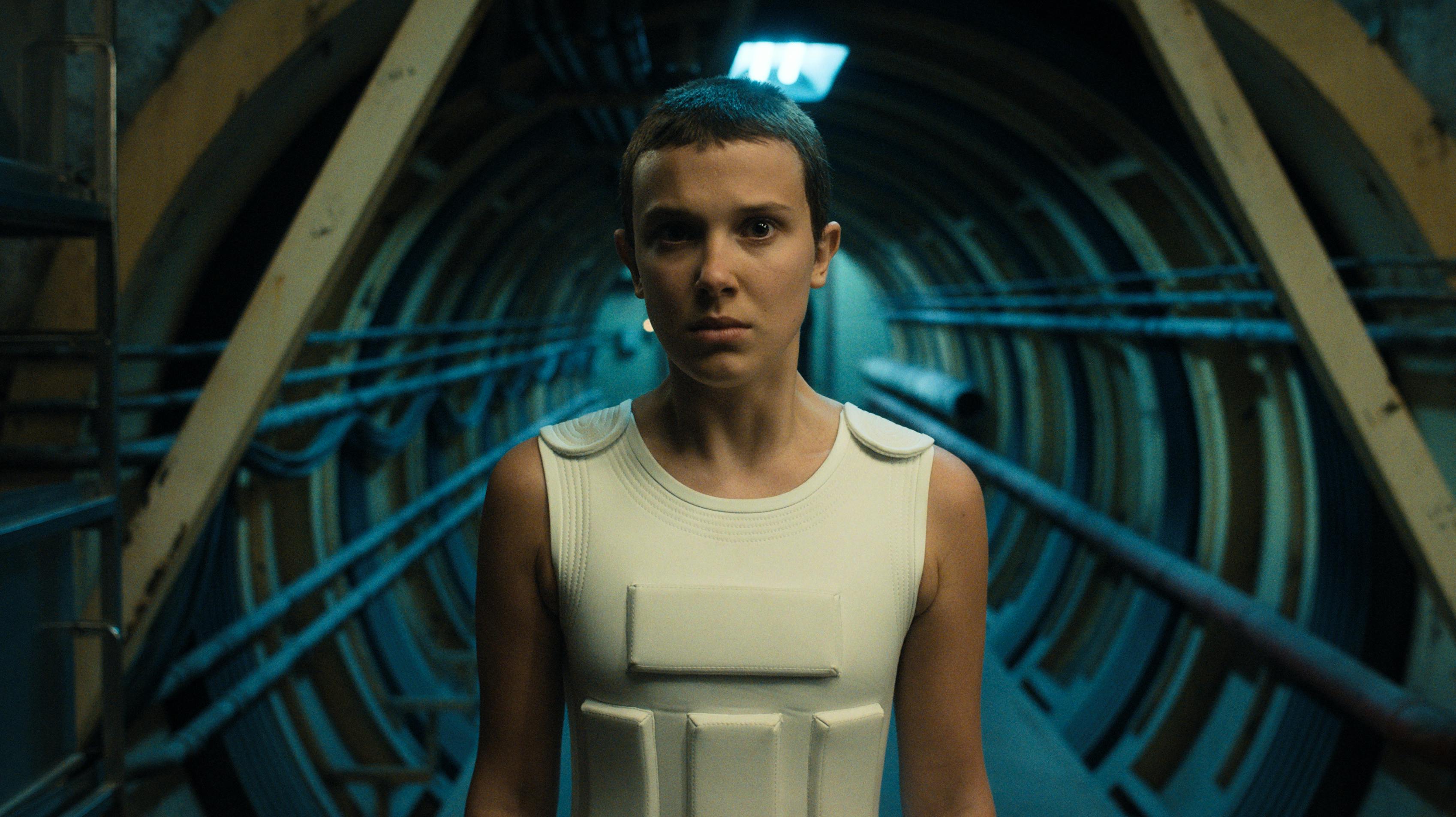 Millie Bobby Brown i rollen som Eleven i tv-serien "Stranger Things". 