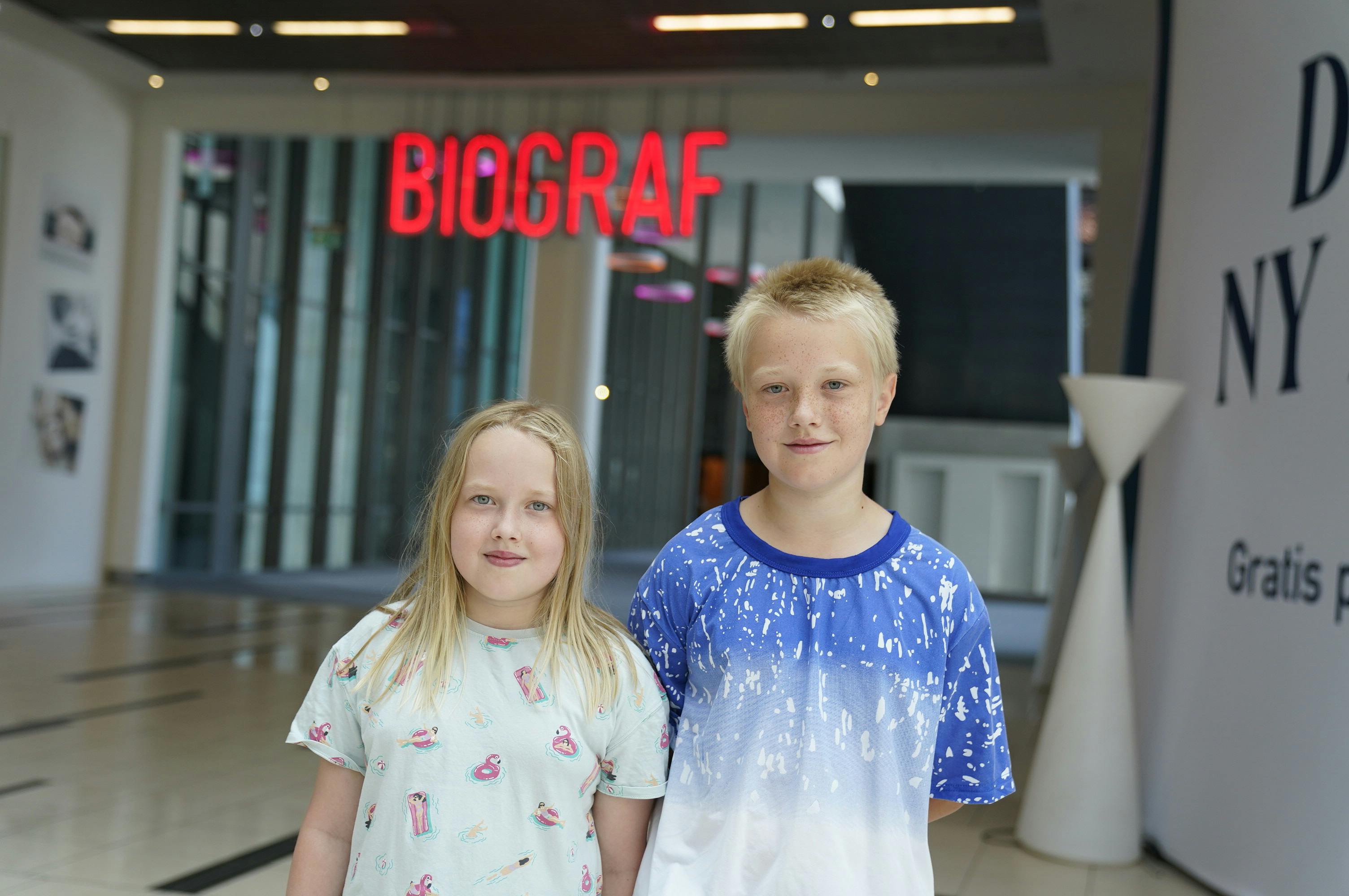 Emil på 11 år og Julie på ni år fra Ørestad var blandt de første kunder.