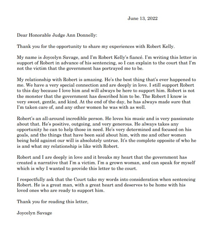 Sådan ser brevet fra Joycelyn Savage ud.&nbsp;
