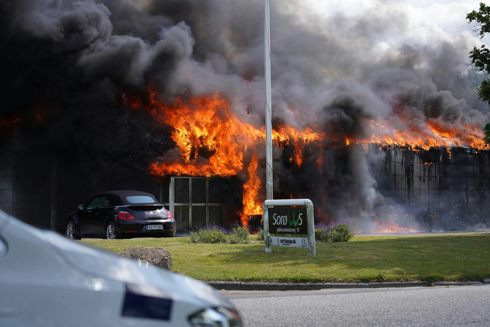 Voldsom brand i Sorø