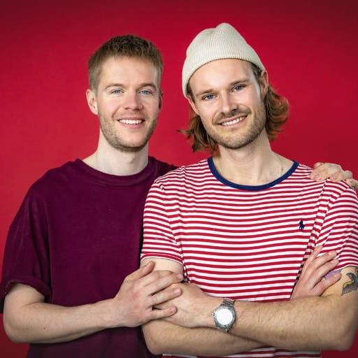 Martin Storgaard (venstre) med sin kæreste, Lucas Lohman.