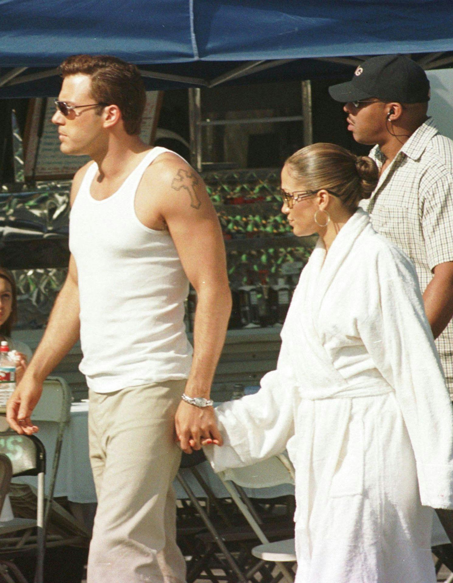 Ben Affleck og Jennifer Lopez under optagelserne til "Jenny from the Block".