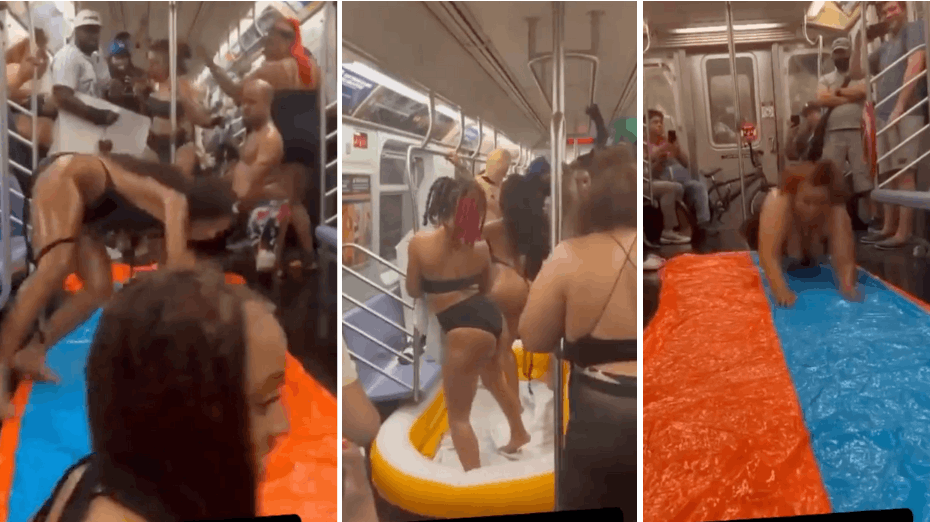 Der blev både serveret alkohol og halvnøgne damer under en metrotur i New York.
