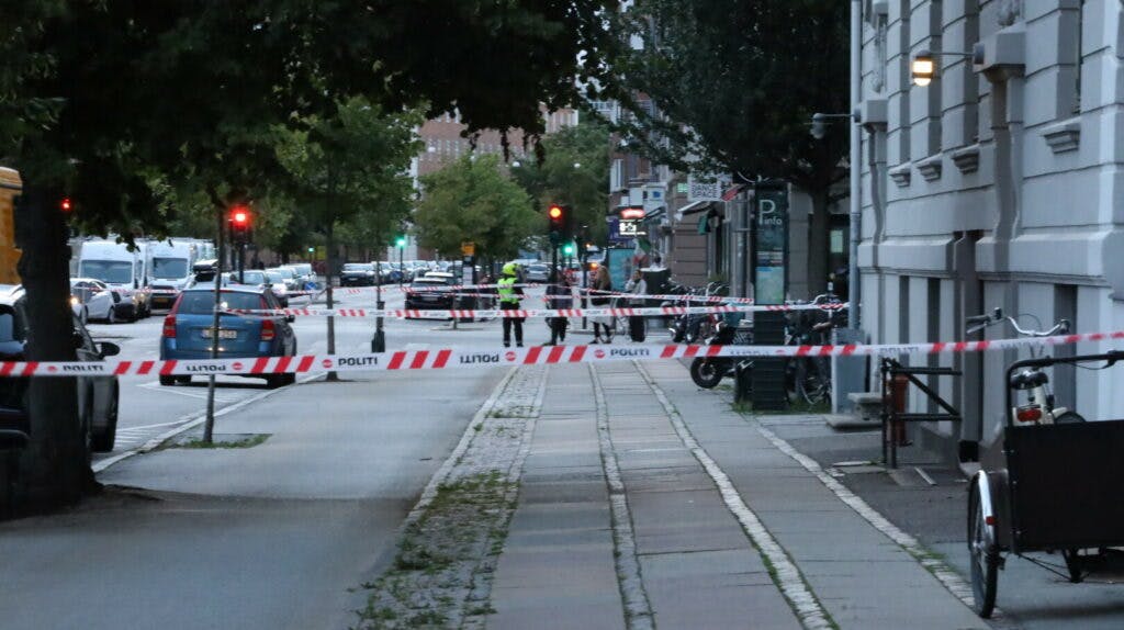 Politiet var massivt til stede på Borups Allé på Frederiksberg tirsdag aften&nbsp;