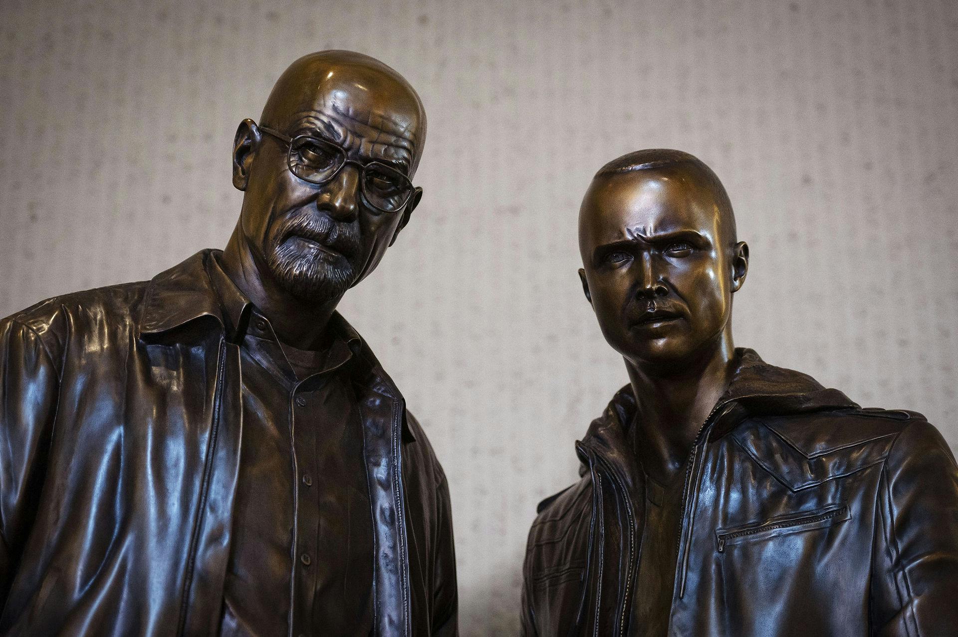 Walter White og Jesse Pinkman - nu som statuer.
