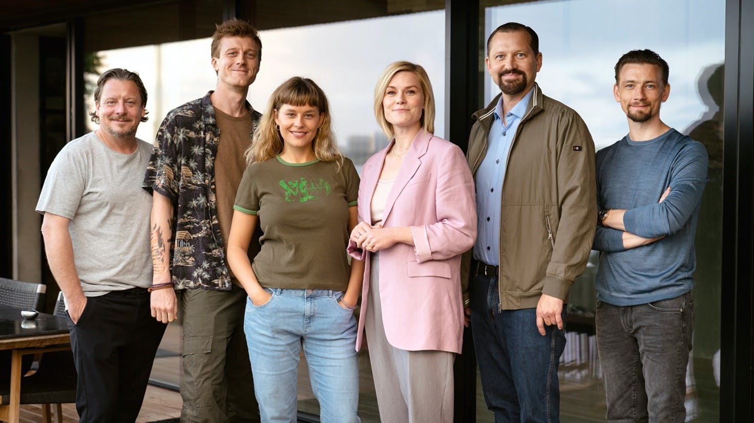 Fra venstre: Anders W. Berthelsen, Joachim Fjelstrup, Roberta Reichhardt, Sofie Torp, Martin Høgsted og Esben Smed.