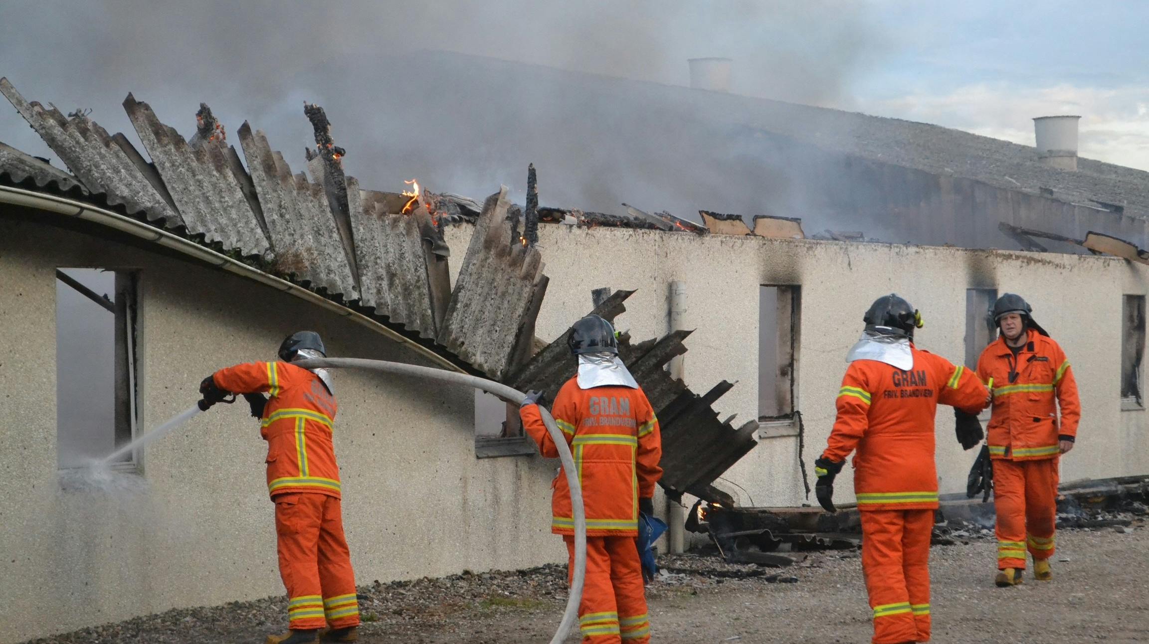 En gårdbrand har forårsaget, at mange grise skal aflives. nbsp;