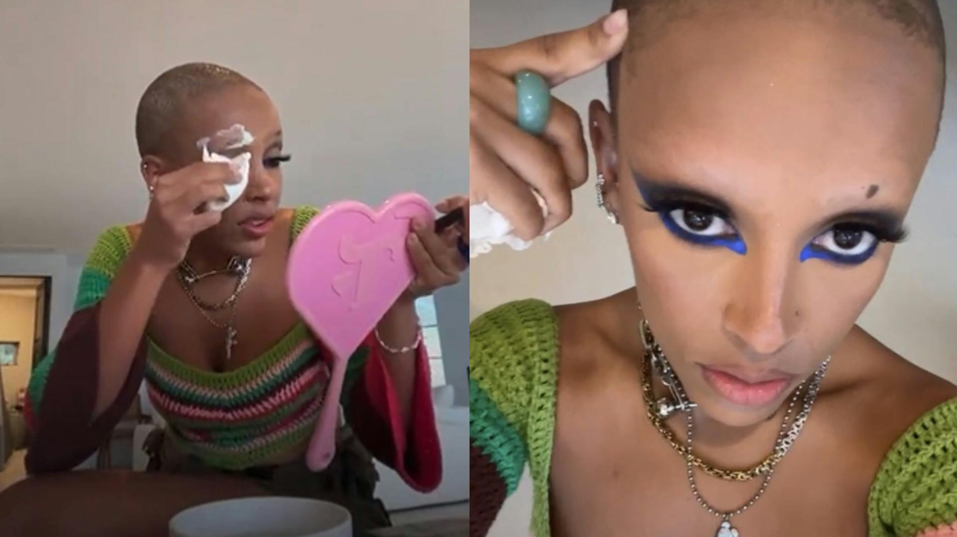 Modige Doja Cat - med det borgerlige navn Amala Dlamini - skiller sig af med både lokker og øjenbryn 