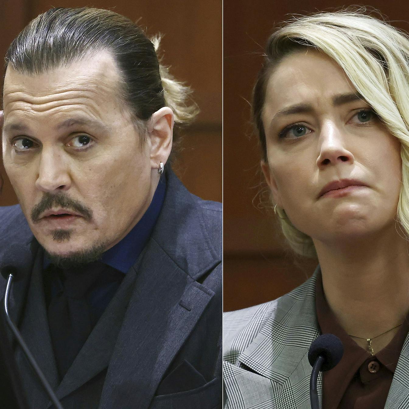 Johnny Depp og Amber Heard i retten i Fairfax, Virginia i april, hvor den opsigtsvækkende retssag kørte i ugevis.