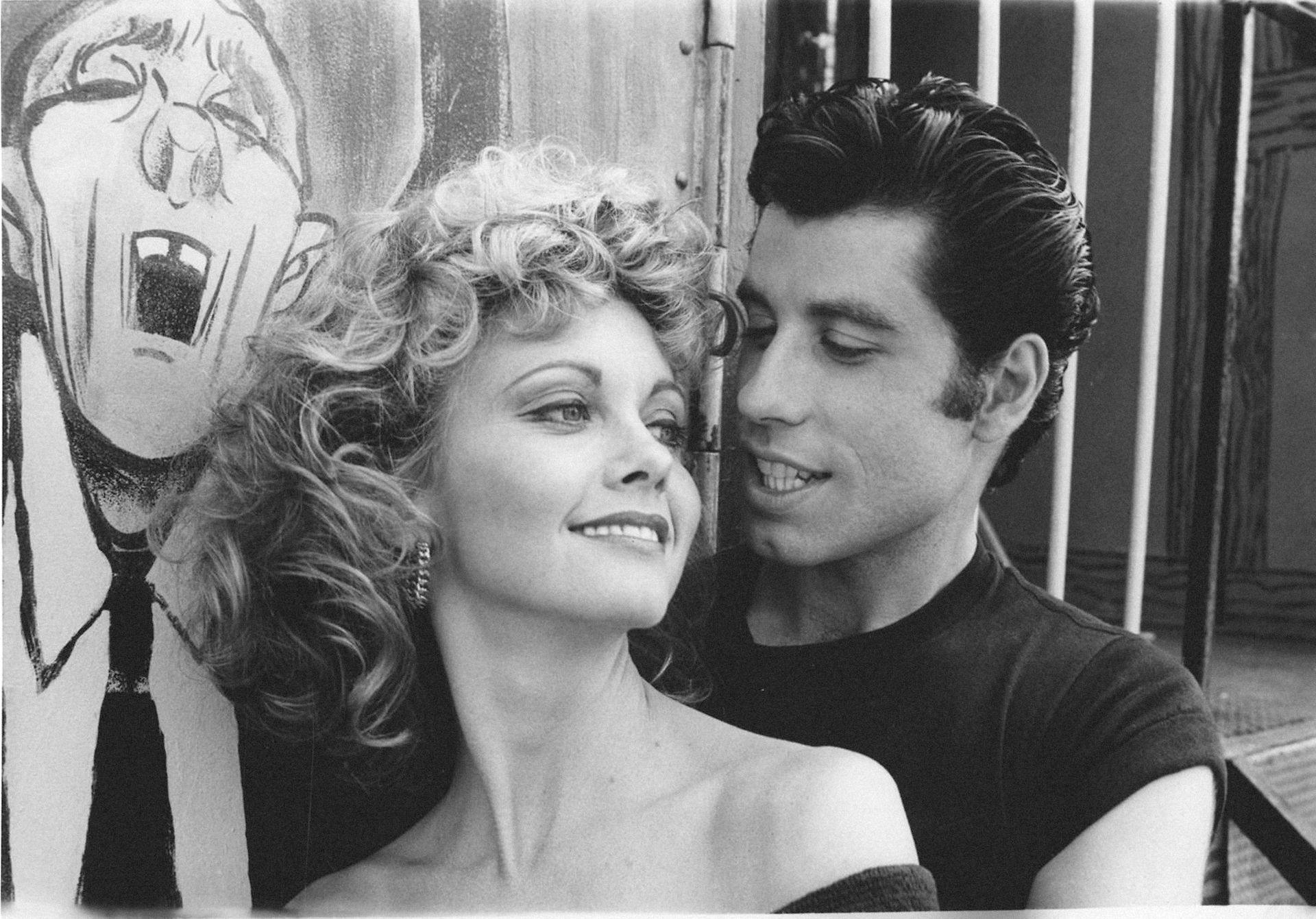 Olivia Newton-John som Sandy Olsson og John Travolta som Danny Zuko i "Grease".
