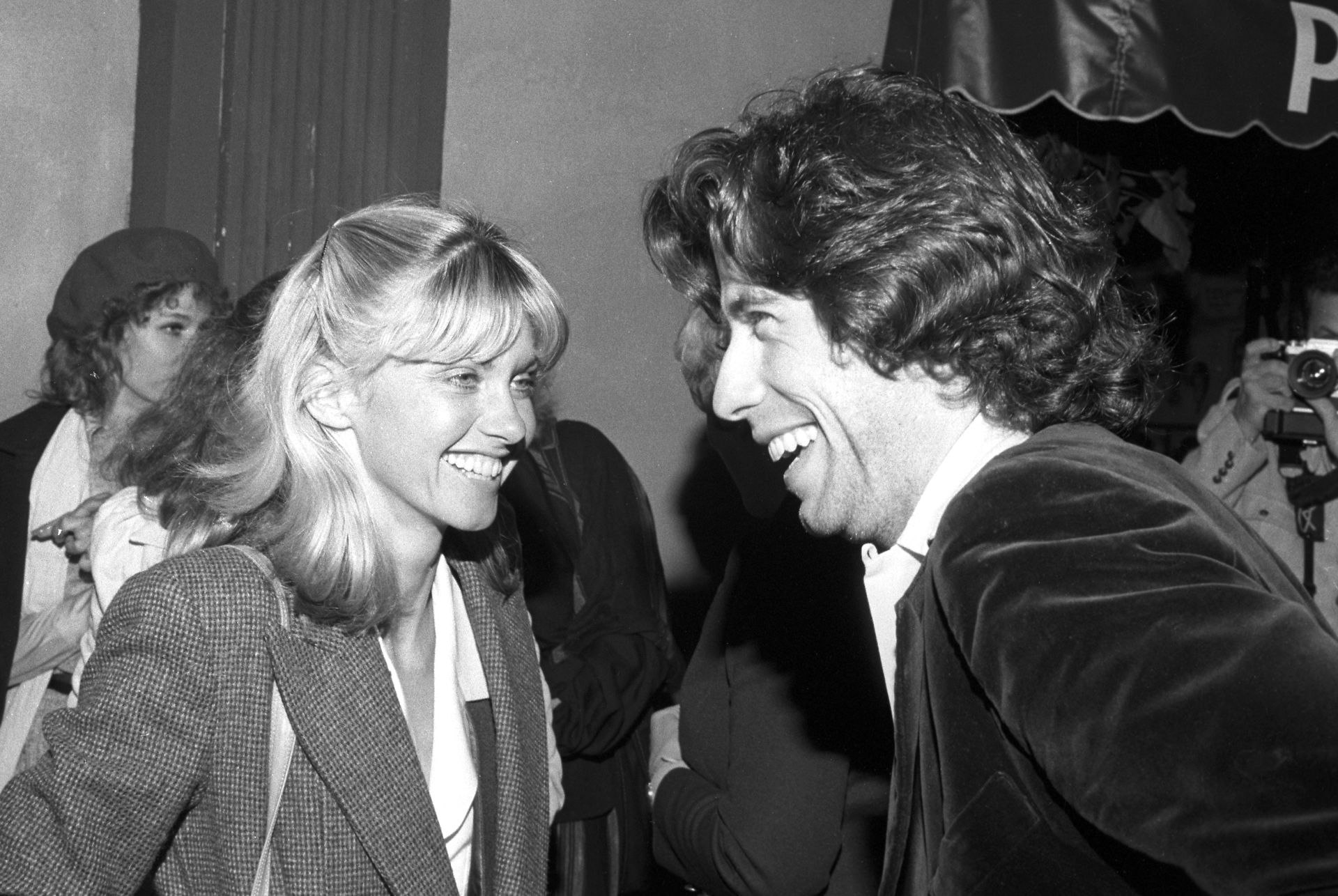 Her ses Olivia Newton-John og John Travolta sammen på The Palm Restaurant i Beverly Hills i 1978.