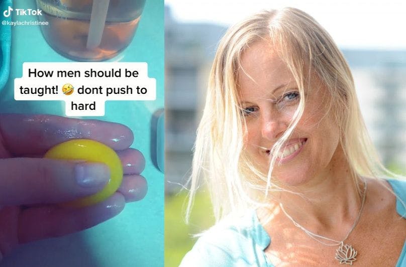 Man kan faktisk lære noget om sex på tiktok, mener sexologen Katrine Berling, der har set æggeblomme-video.
