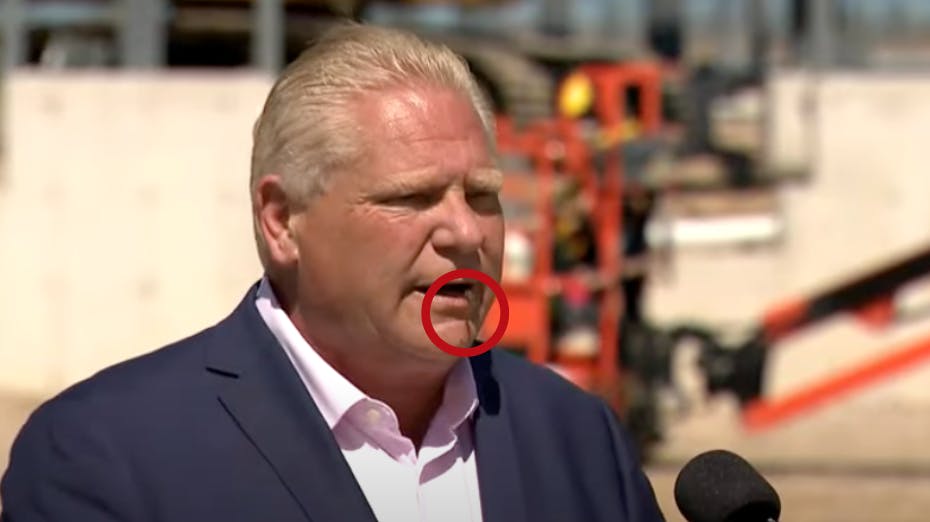 Midt under sin tale slugte politiker Doug Ford pludselig en bi – til stor overraskelse for alle, der overværede øjeblikket.