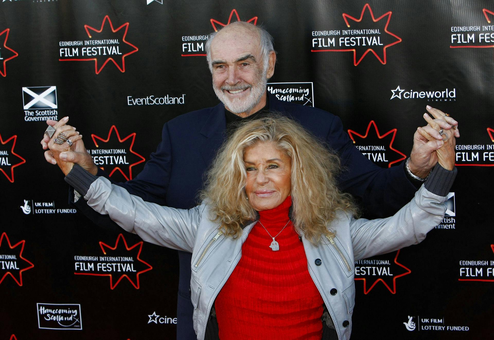 Arkivfoto af Sean Connery og Micheline Roquebrune.
