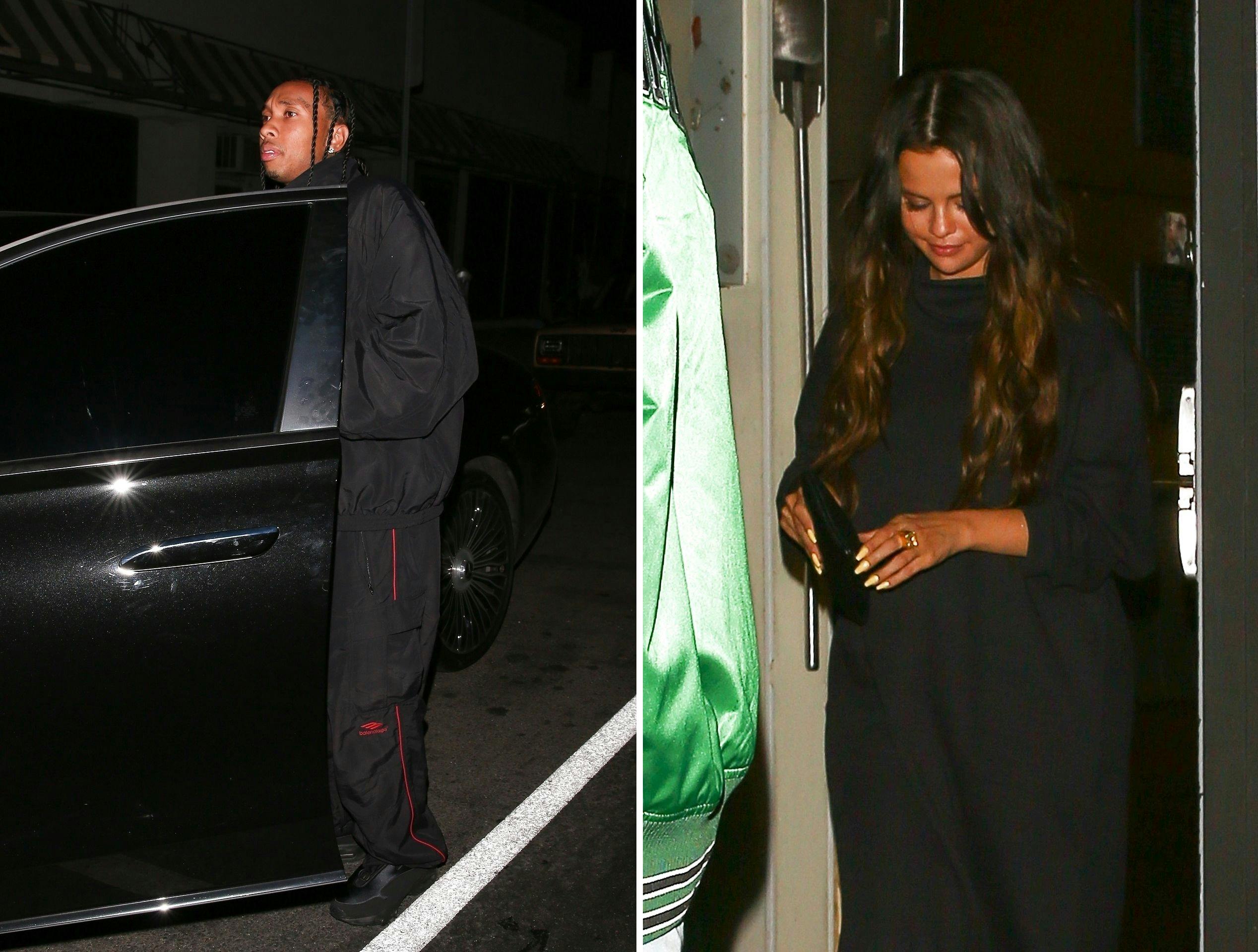 Tyga forlod stedet ud af hoveddøren, mens Selena Gomez tog bagdøren.
