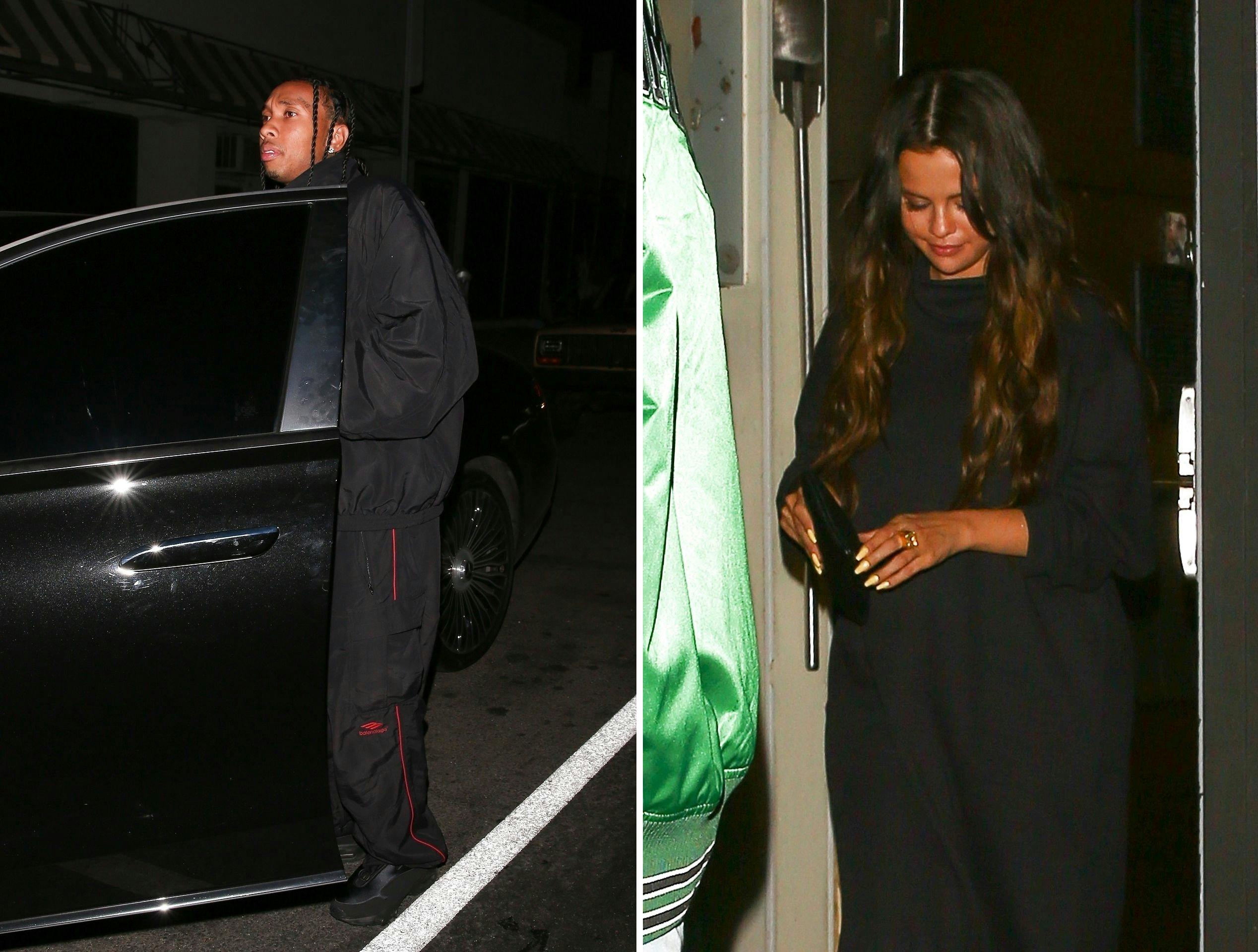 Tyga forlod stedet ud af hoveddøren, mens Selena Gomez tog bagdøren.