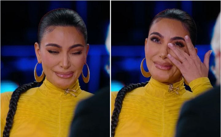 Kim Kardashian i 2020, da hun fortæller David Letterman om det skræmmende røveri.