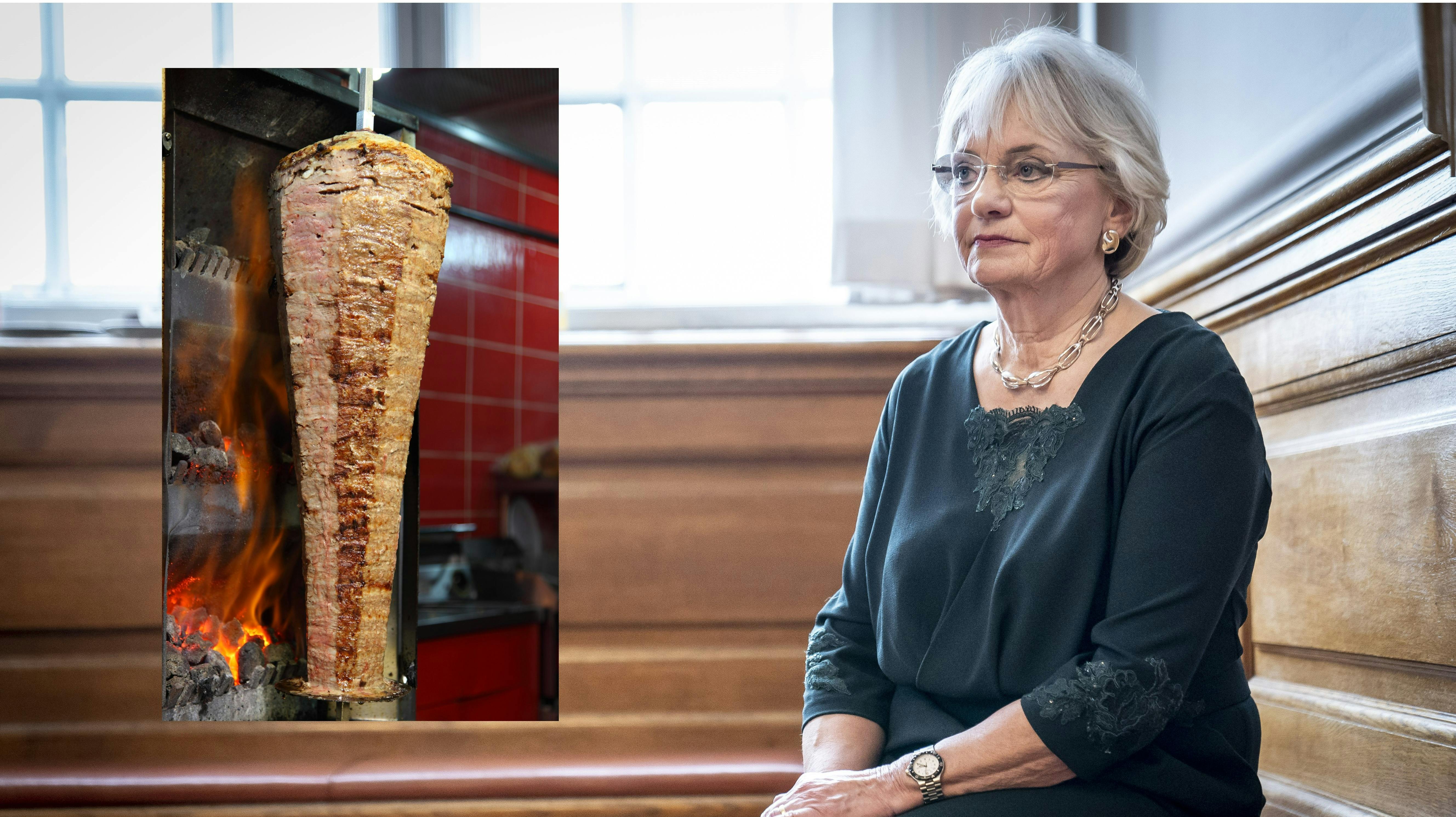 Pia Kjærsgaard mener ikke, det er i orden, at der serveres kebab til kampen mellem Vatanspor og AGF.
