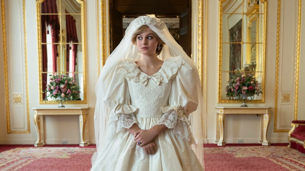 Emma Corrin som prinsesse Diana i fjerde sæson af "The Crown".
