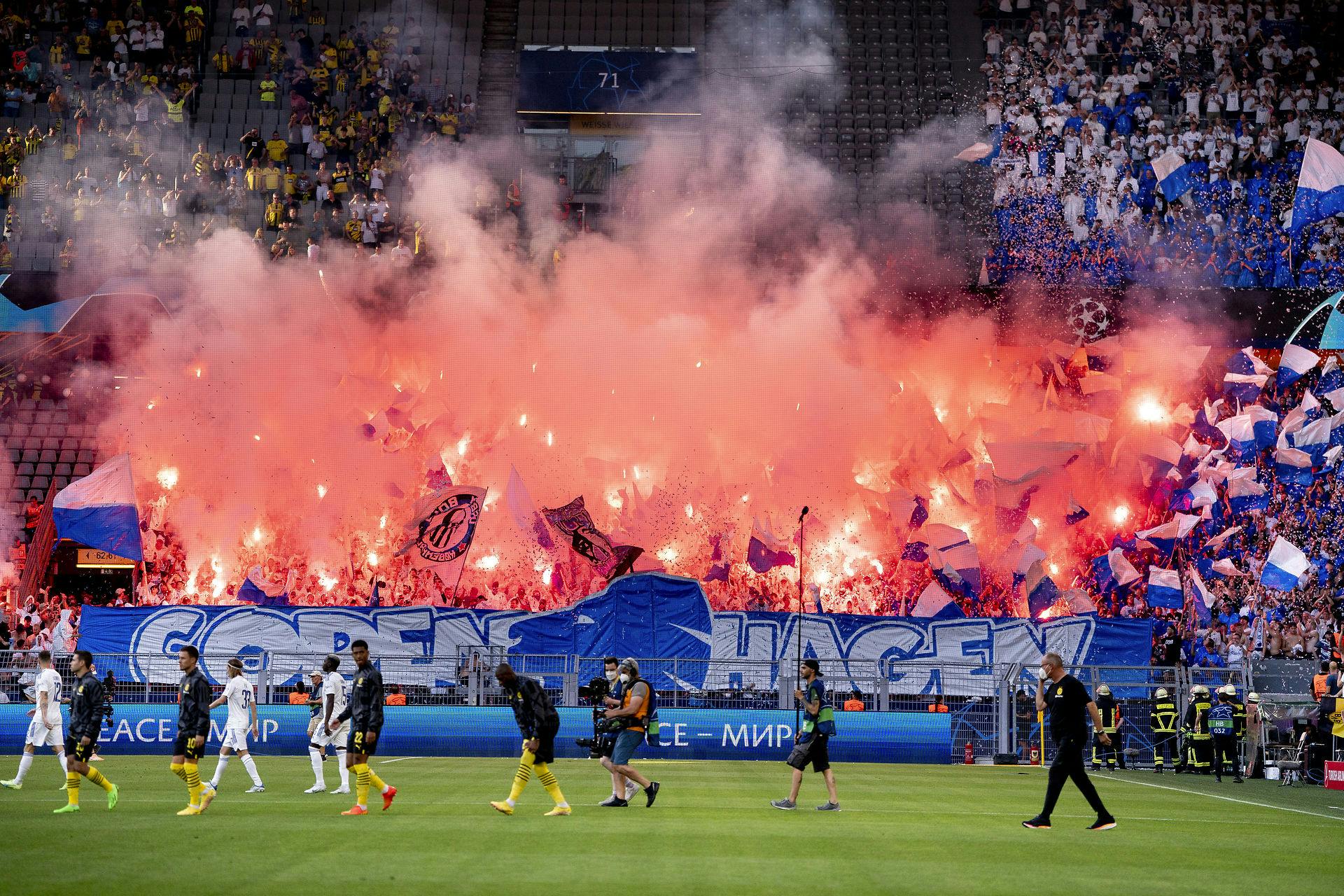 Der var store optøjer inden kampen mellem FCK og Borussia Dortmund.