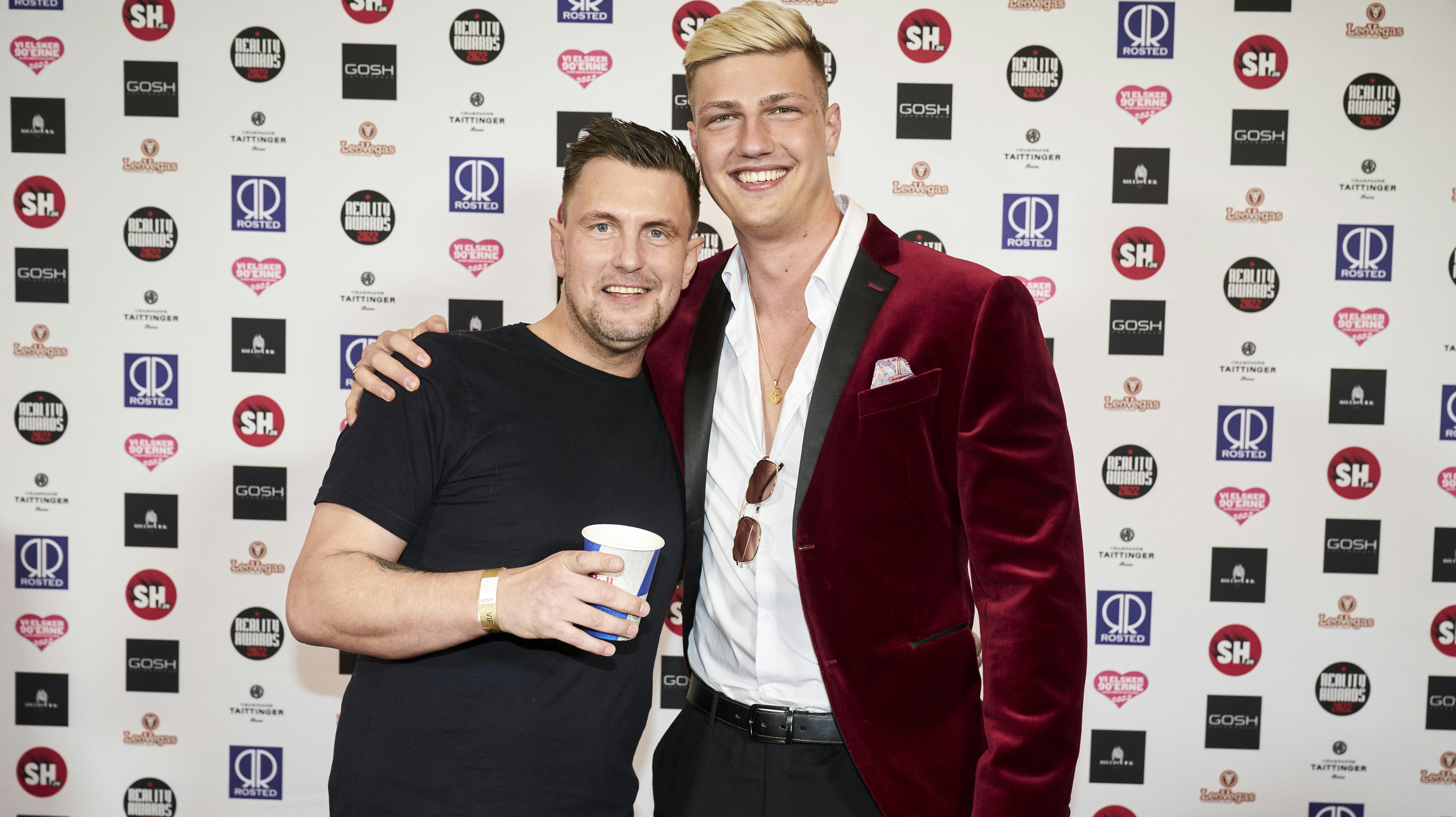 Martin "Dolken" Vinther sammen med Asbjørn Nielsen til dette års Reality Awards. nbsp;