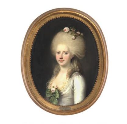 Frederik Juels hustru Magdalene Lucie Charlotte Juel returnerer måske også til Valdemars Slots tomme vægge efter auktionen i dag. 