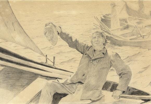 Sammen med 17 andre tegninger, var dette en del af en fornem samling.