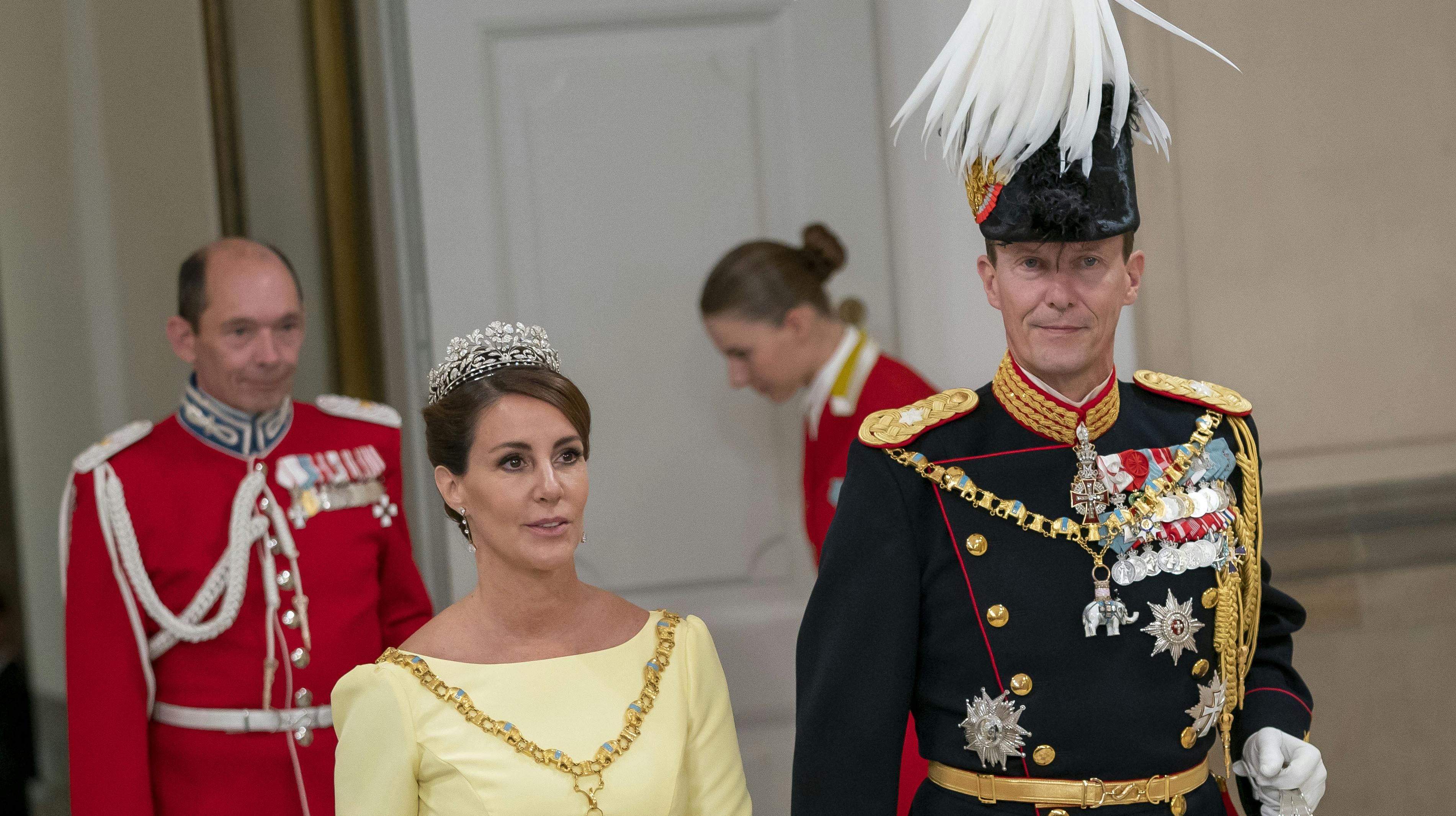 Prins Joachim og prinsesse Marie til Dronning Margrethes 50 års Regeringsjubilæum Gallataffel på Christiansborg den 11. september. nbsp;