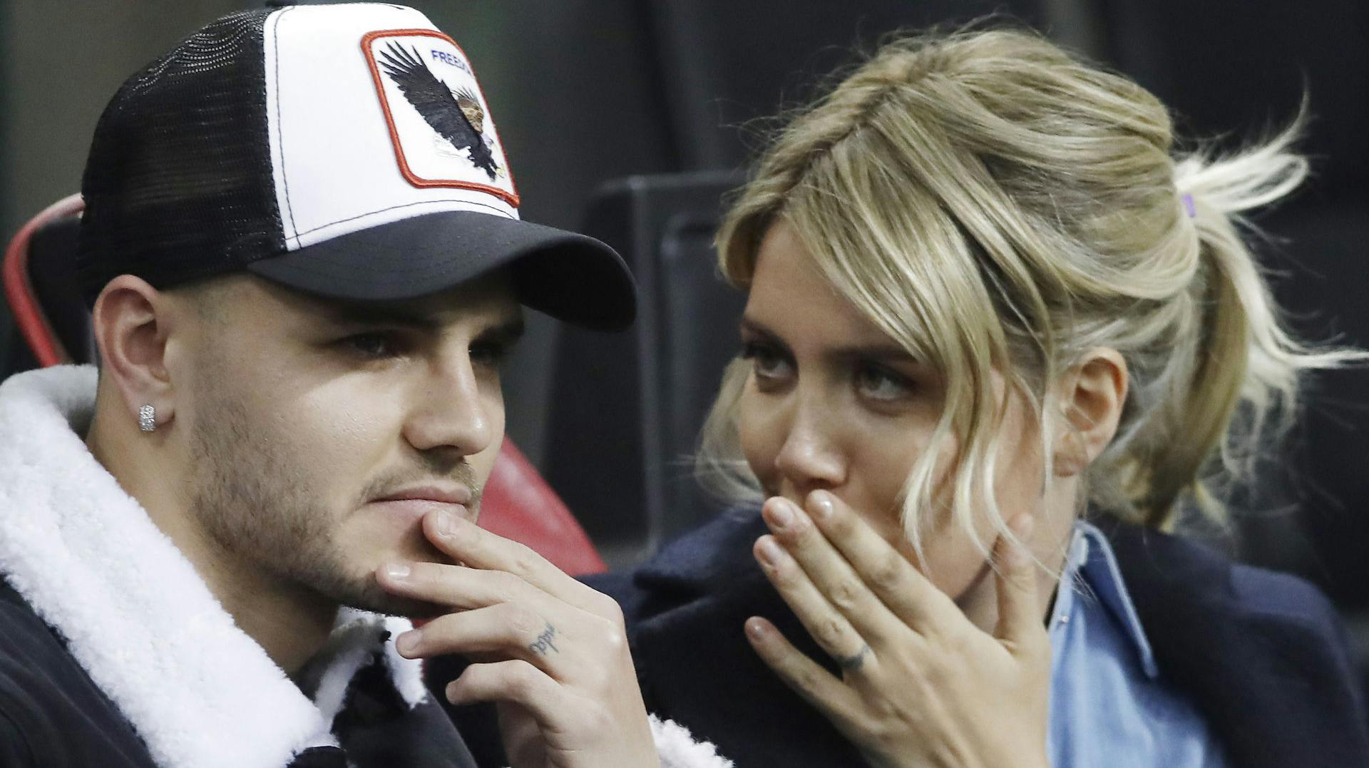 Arkivfoto af Mauro Icardi og Wanda Nara, der nu skal skilles.