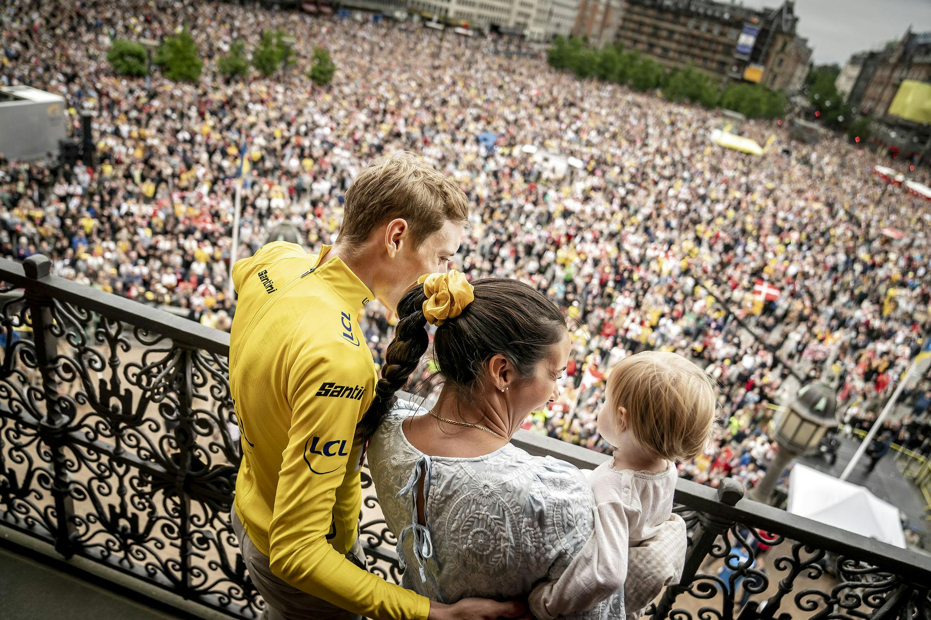 Jonas Vingegaard fejres på Købehavns Rådhus.
