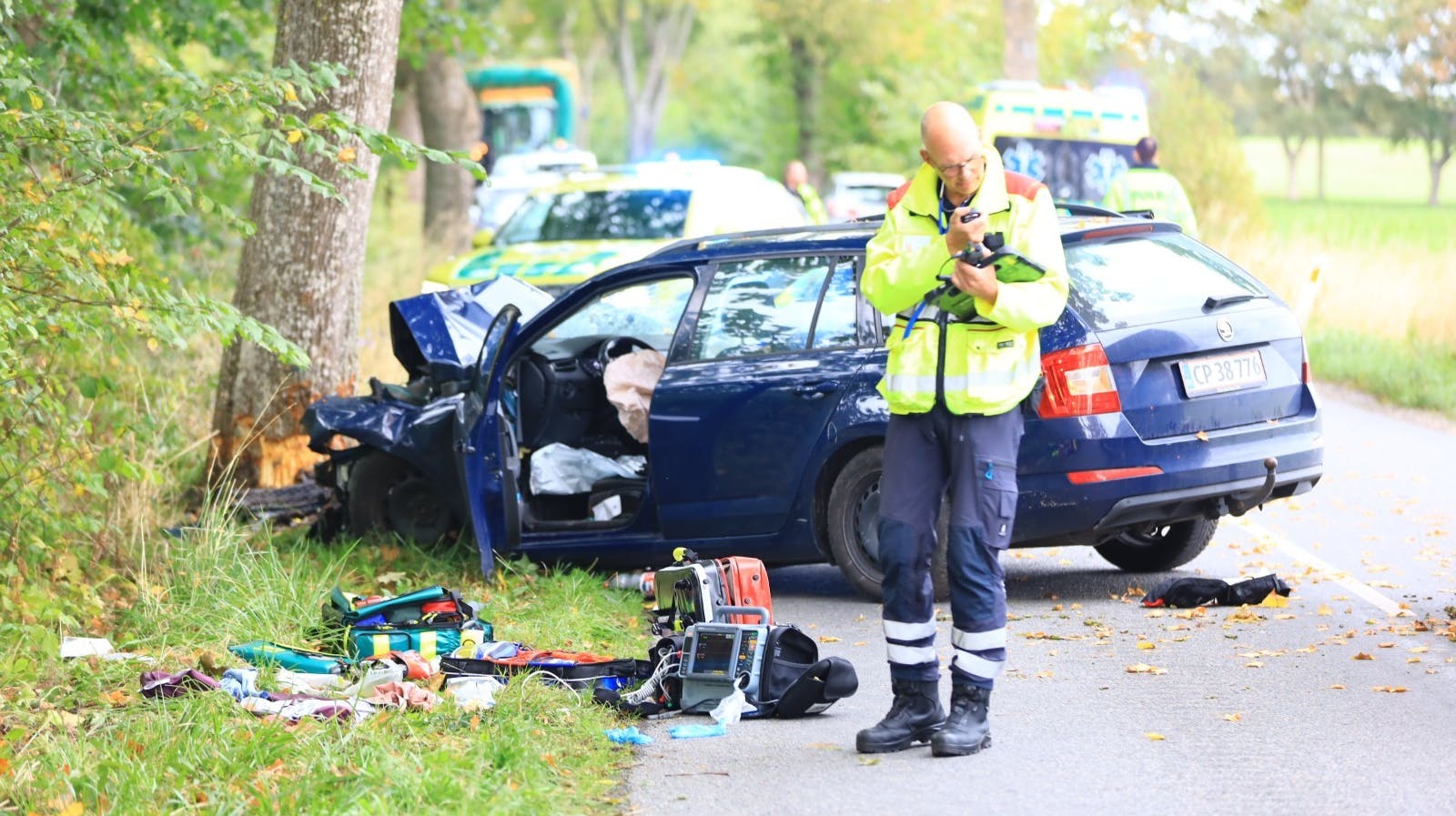 En 3-årig pige blev onsdag eftermiddag fløjet med helikopter til Rigshospitalet efter en voldsom soloulykke. Pigen var onsdag i kritisk tilstand.