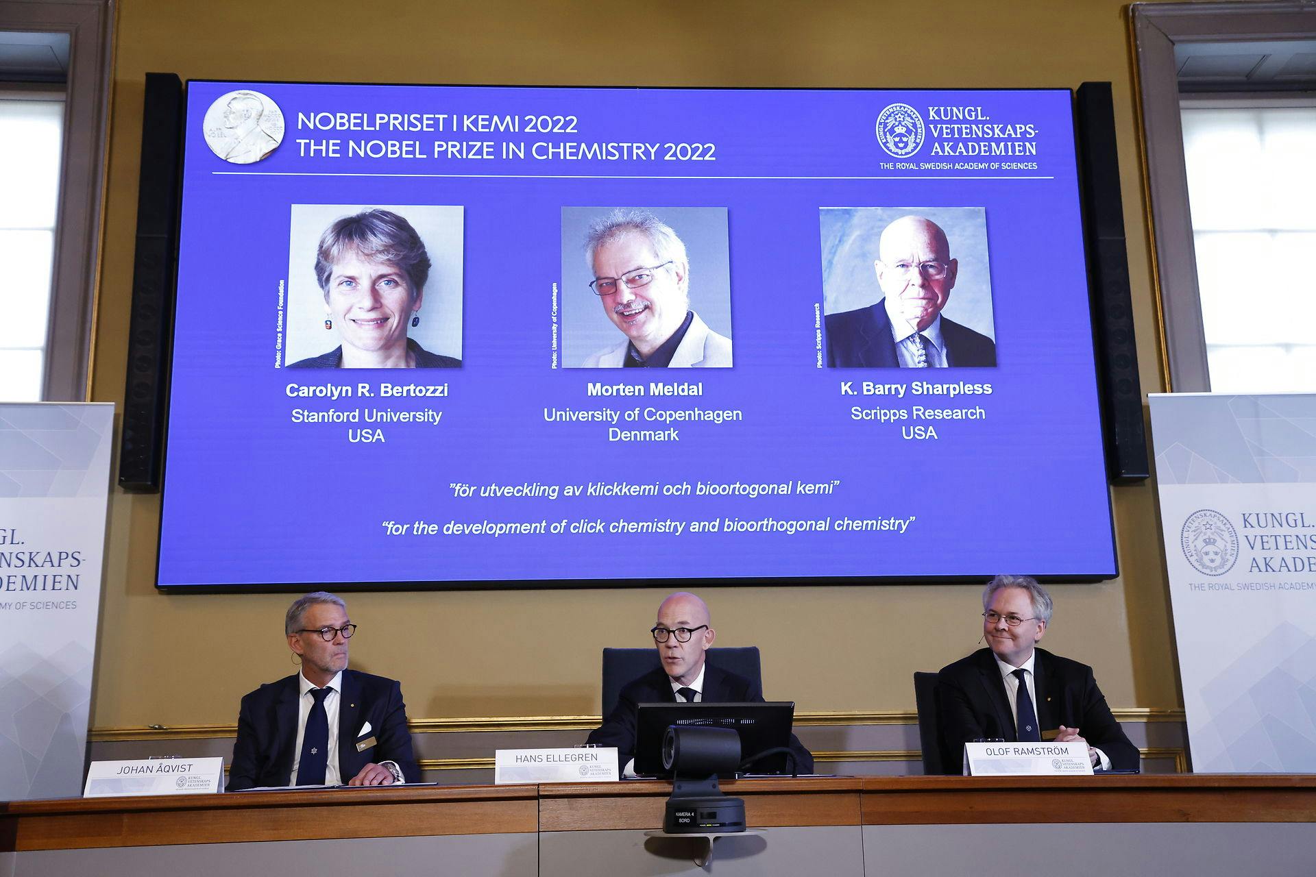 Danskeren Morten Meldal har vundet Nobelprisen i kemi sammen med to amerikanere.