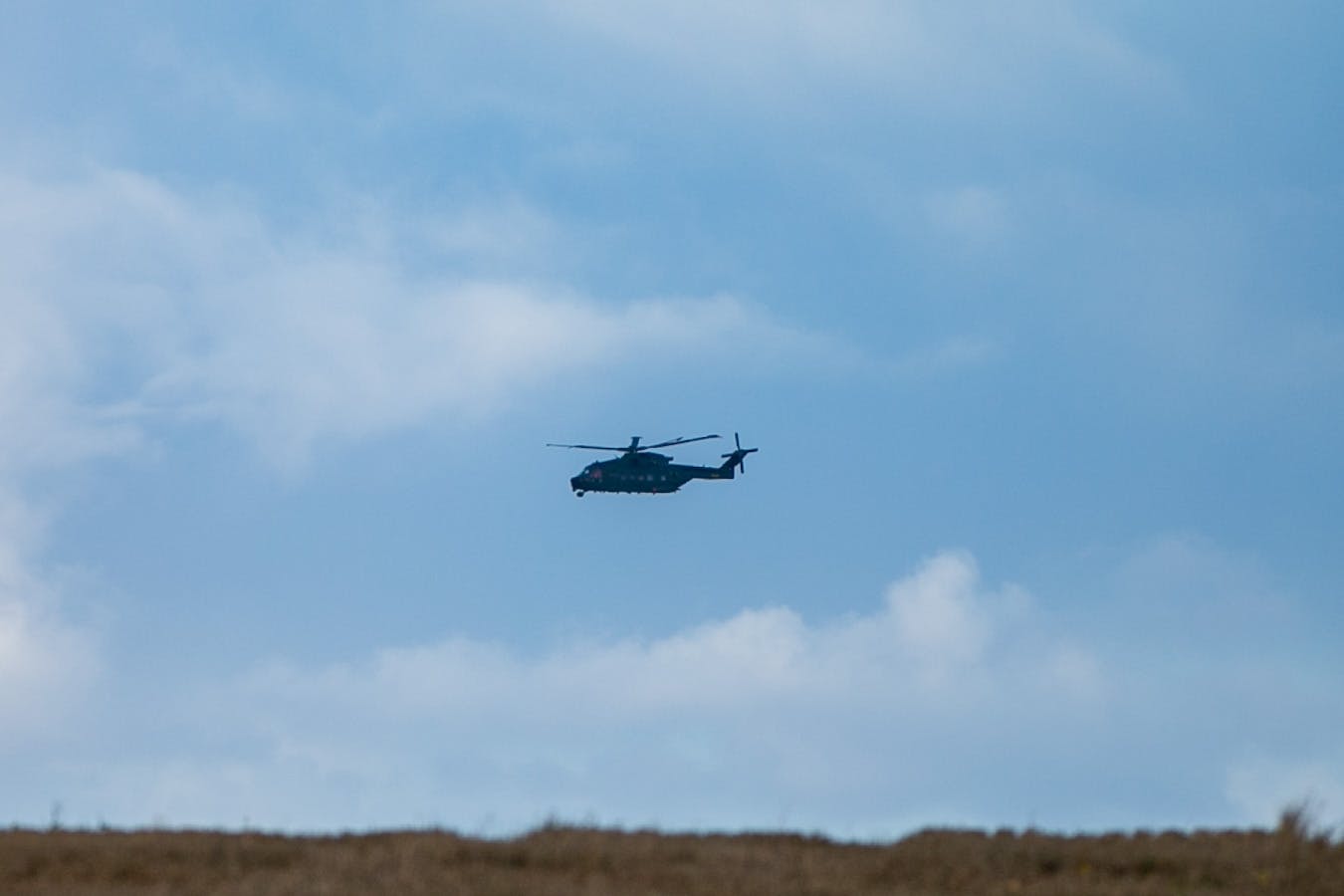 En helikopter ved Haderslev Fjord. nbsp;