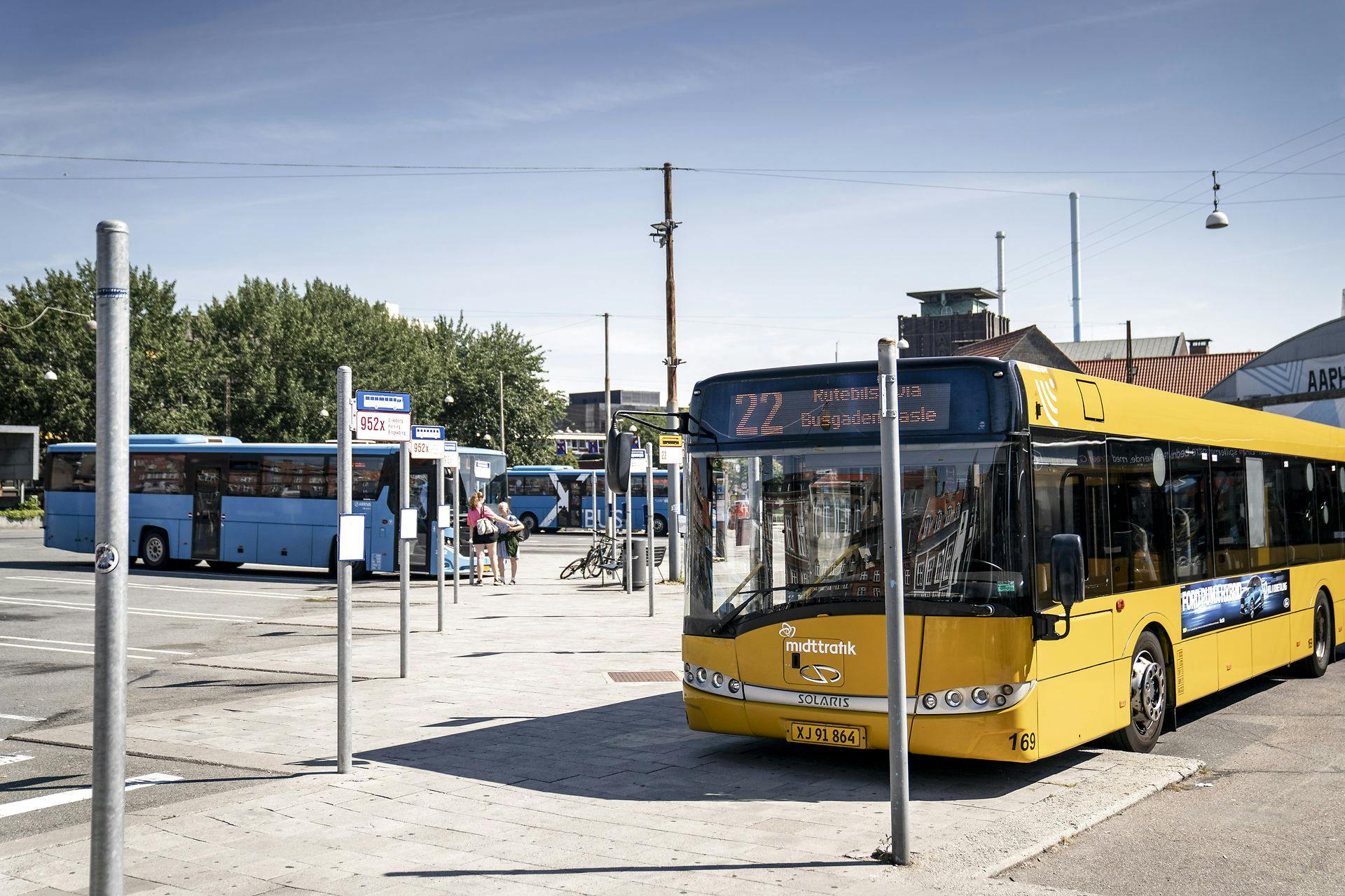 Busser i Aarhus, som her på billedet, skal være gratis. Det mener Lean Milo fra Moderaterne, der foreslår at gøre den offentlige transport i de større danske byer gratis. nbsp;