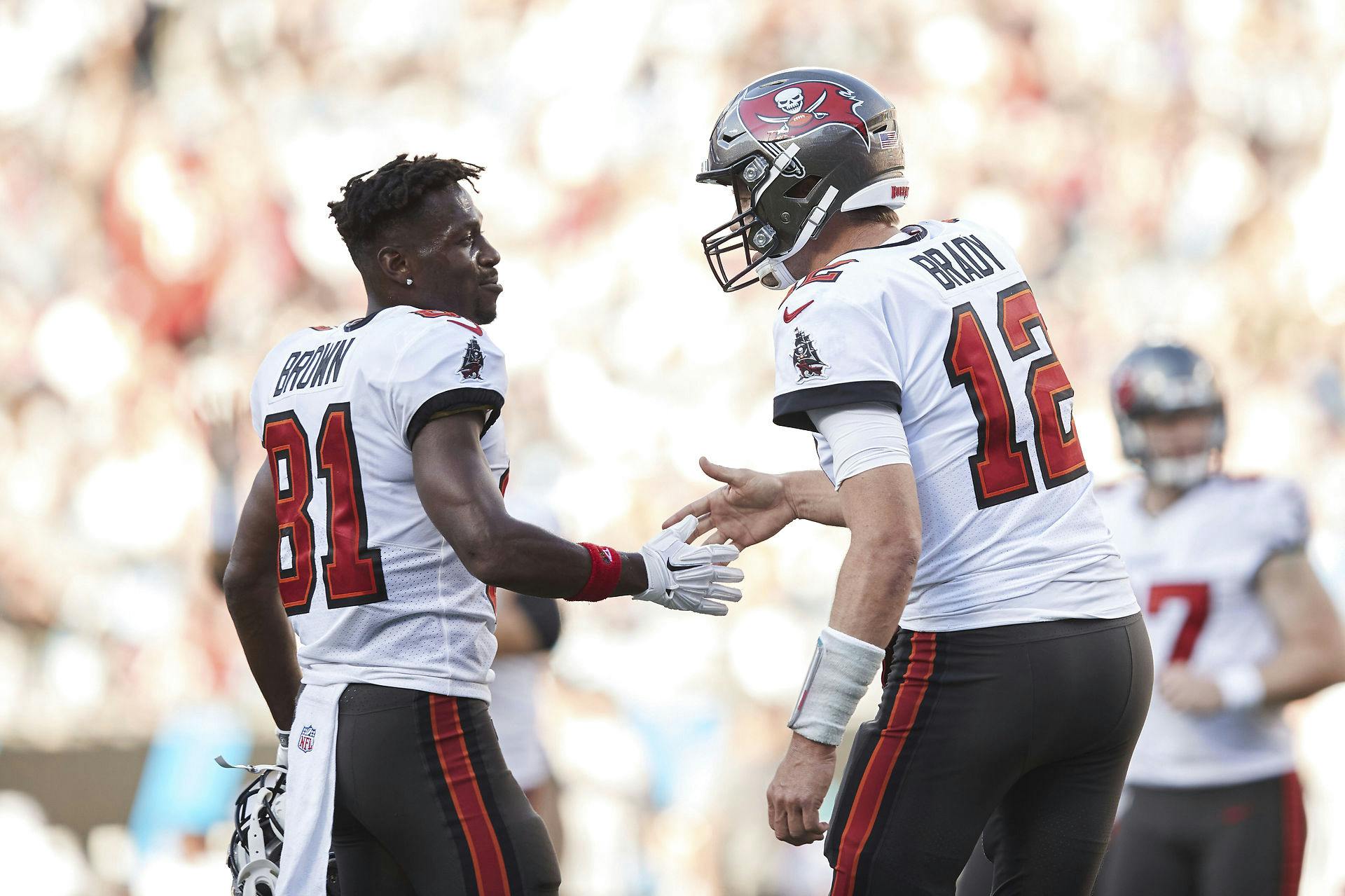 Tom Brady og Antonio Brown, da de to stadig var gode venner.