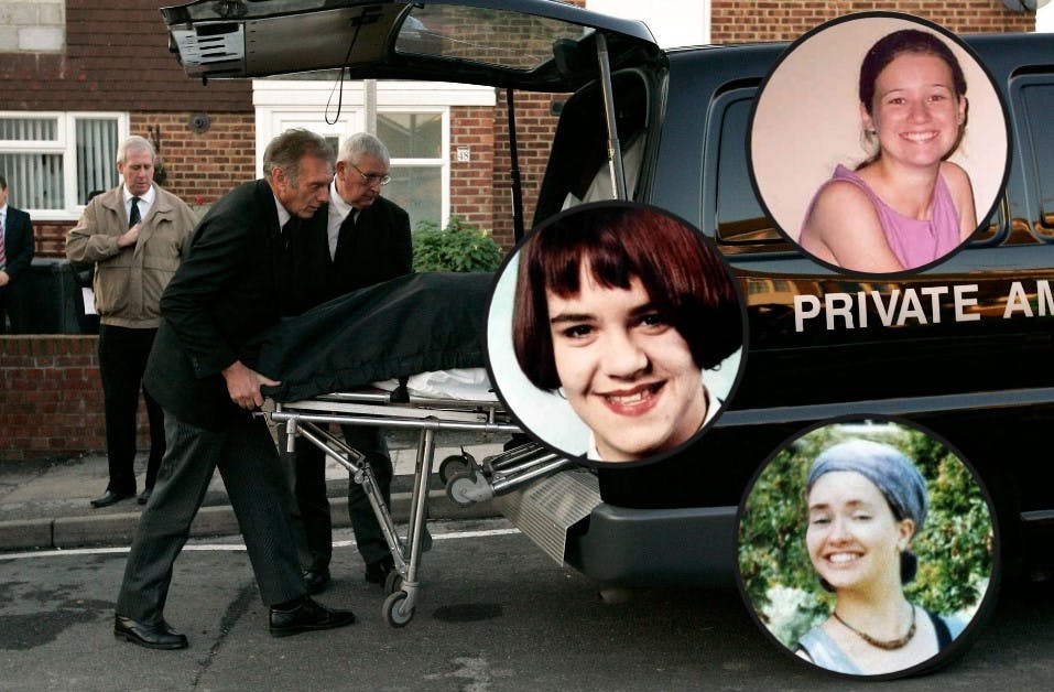 Her ses Peter Tobins tre kendte ofre. Fra toppen er det 23-årige Angelika Kluk, 15-årige Vicky Hamilton og 18-årige Dinah McNicol.