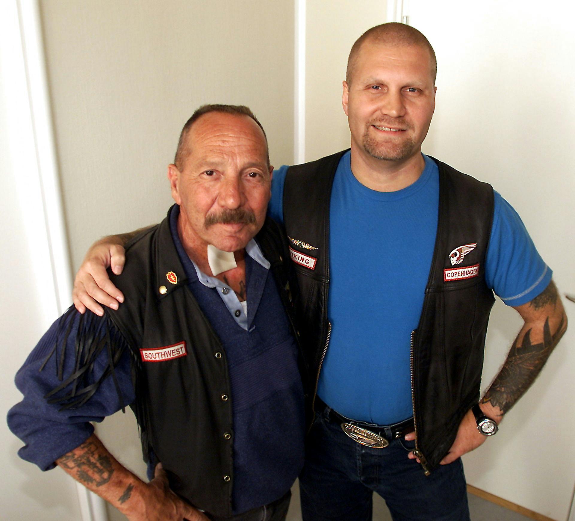 Jørn "Jønke" Nielsen var i mange år personificeringen af Hells Angels i Danmark. Her står han skulder til skulder med vel nok verdens mest kendte HA'er, Ralph "Sonny" Barger, der var med til at stifte klubben i Oakland, USA.