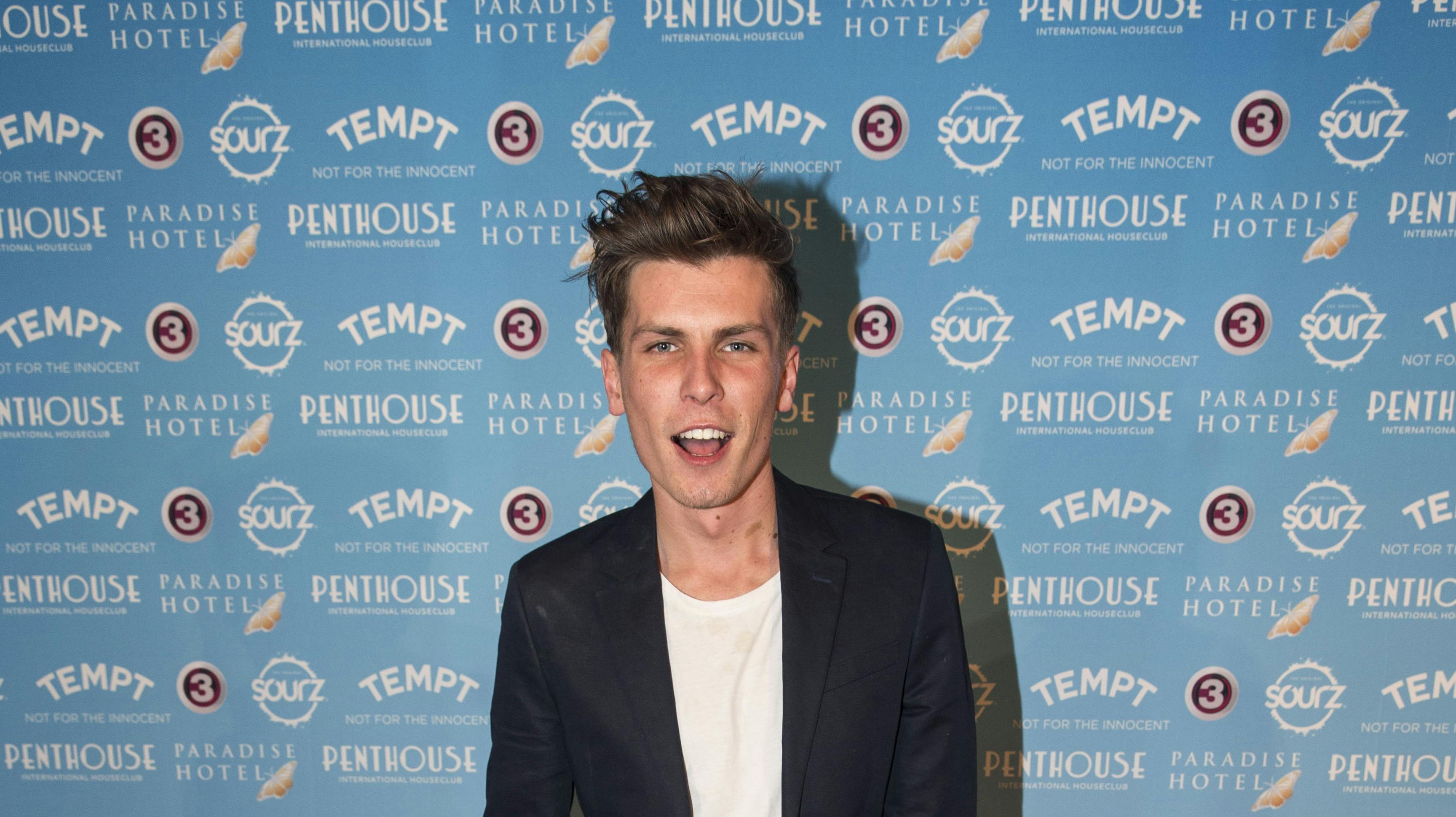 Her ses Theis Berg Kristensen under en fest for TV3-programmet "Paradise Hotel 2015" på natklubben Penthouse i København.