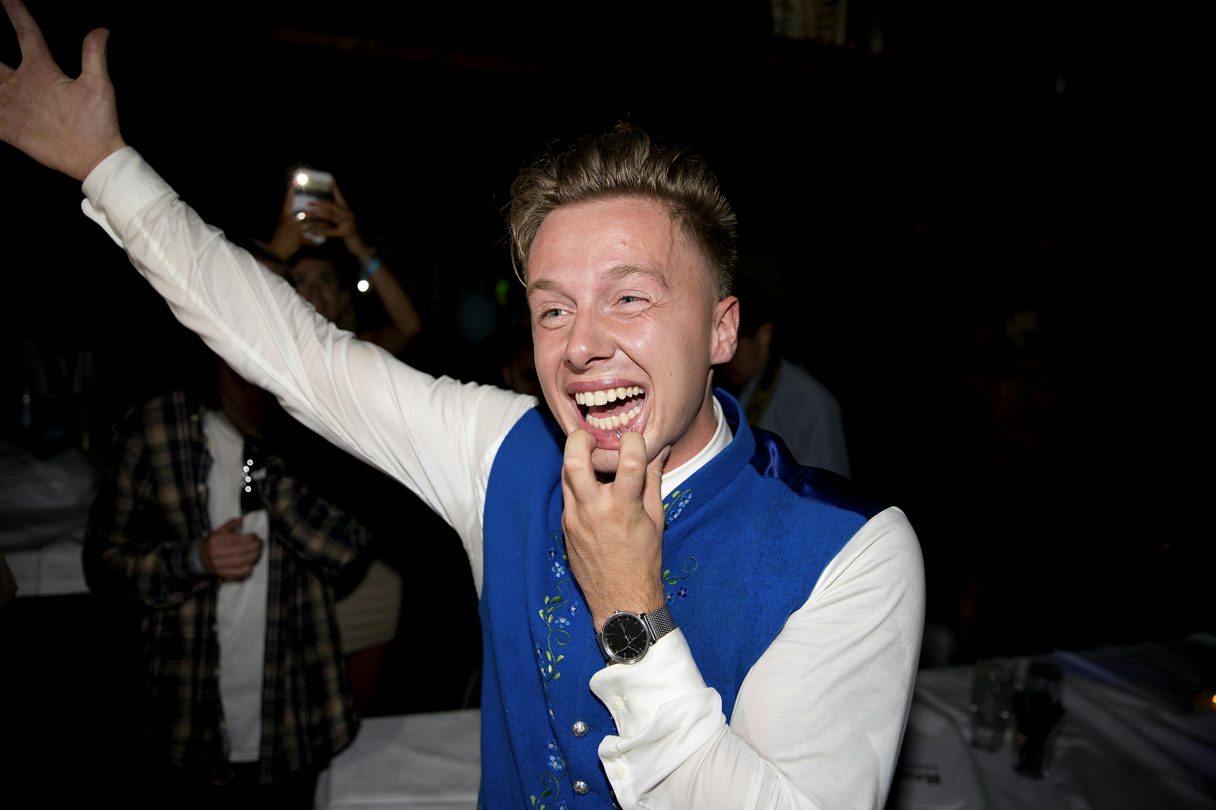 Teitur Skoubo til finalefesten på "Paradise Hotel" i 2019.