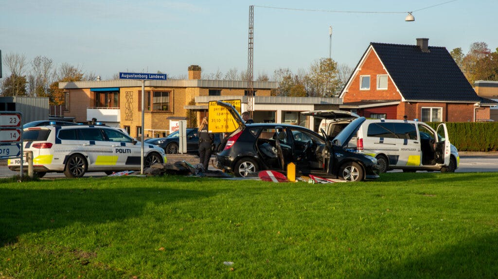 Her endte den dramatiske biljagt.