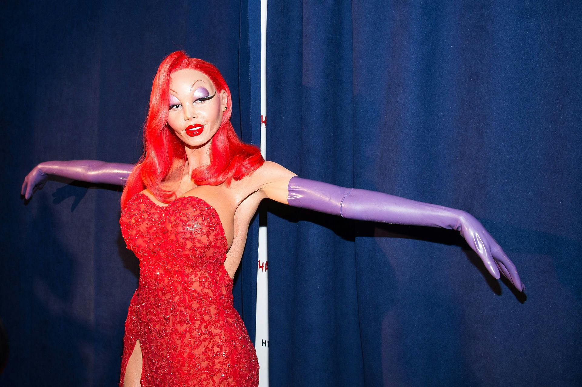 Heidi Klum var forvandlet til Jessica Rabbit under sin Halloweenfest i 2015.
