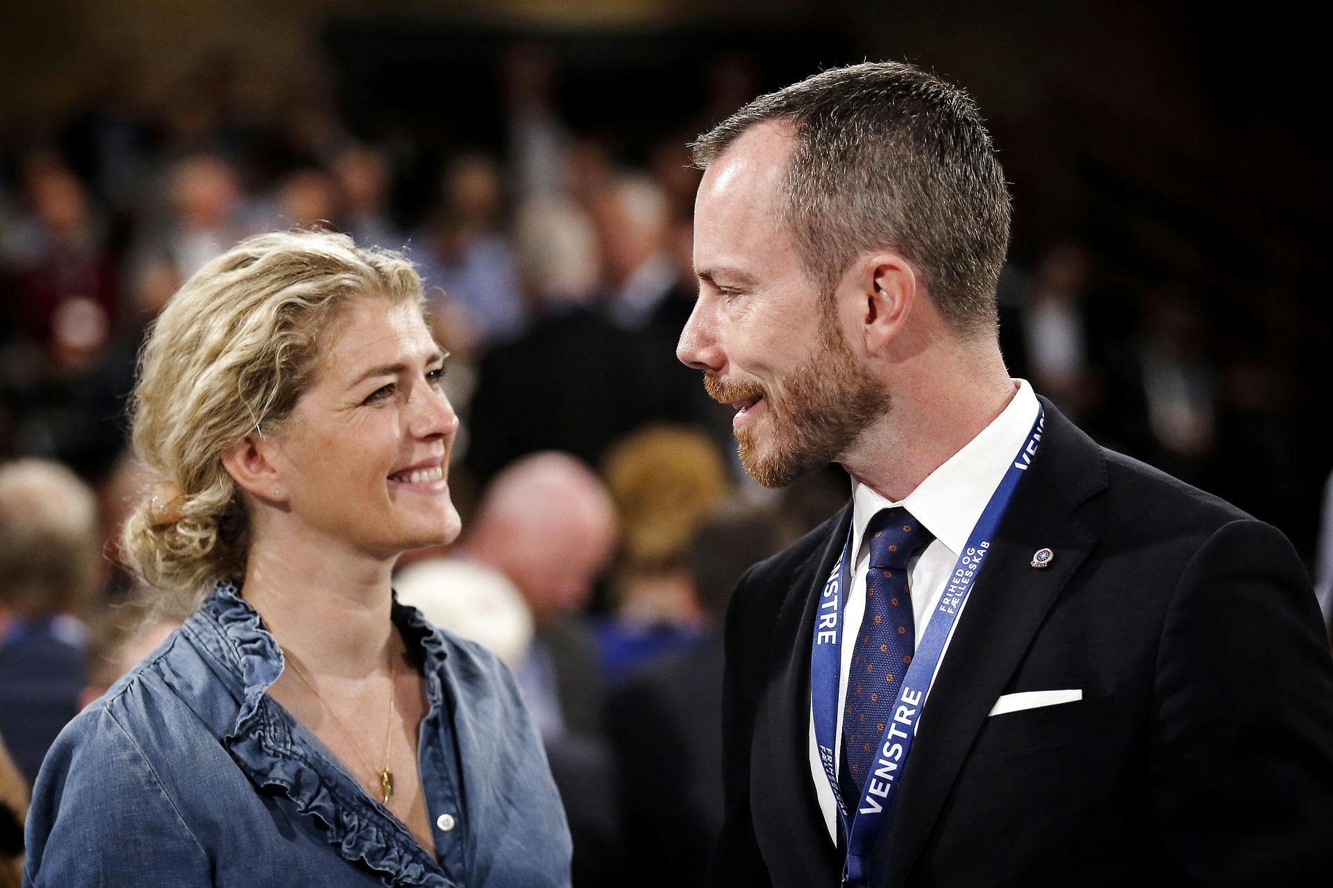 Sådan så det ud, da Jakob Ellemann-Jensen blev valgt som ny formand for Vensrte i 2019. Der var store smil fra både ham og konen Anne Marie Preisler.