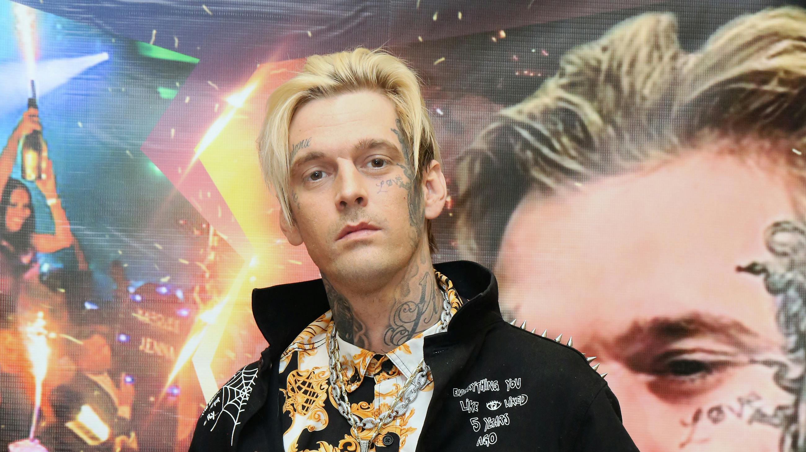 Her er Aaron Carter fotograferet på den røde løber i 2021. 